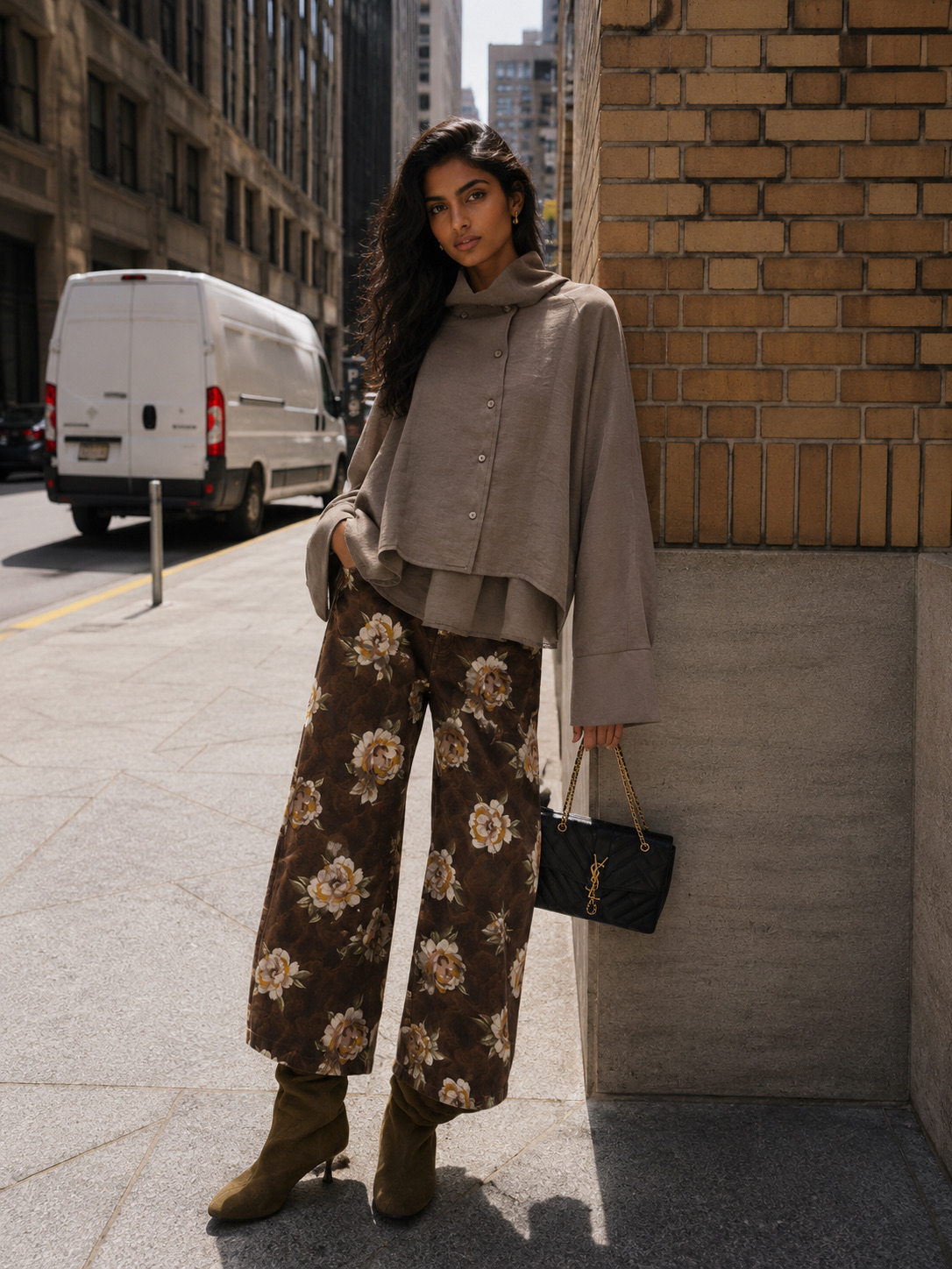Straight Floral Trousers