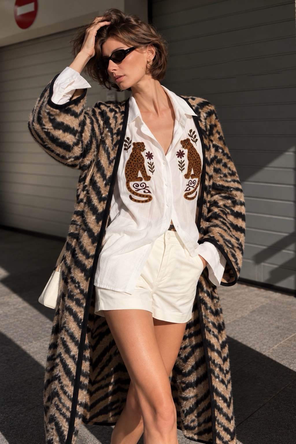 Long Patterned Cardigan