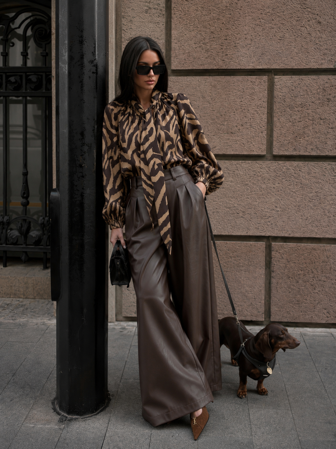 Oversize Tie-Neck Blouse