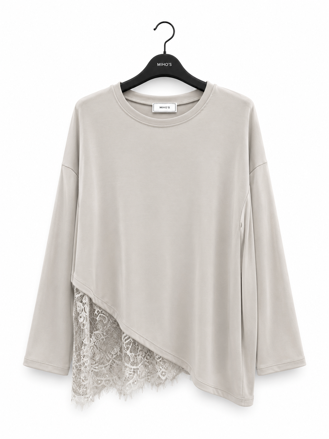Relaxed Lace-Trim Sweatshirt