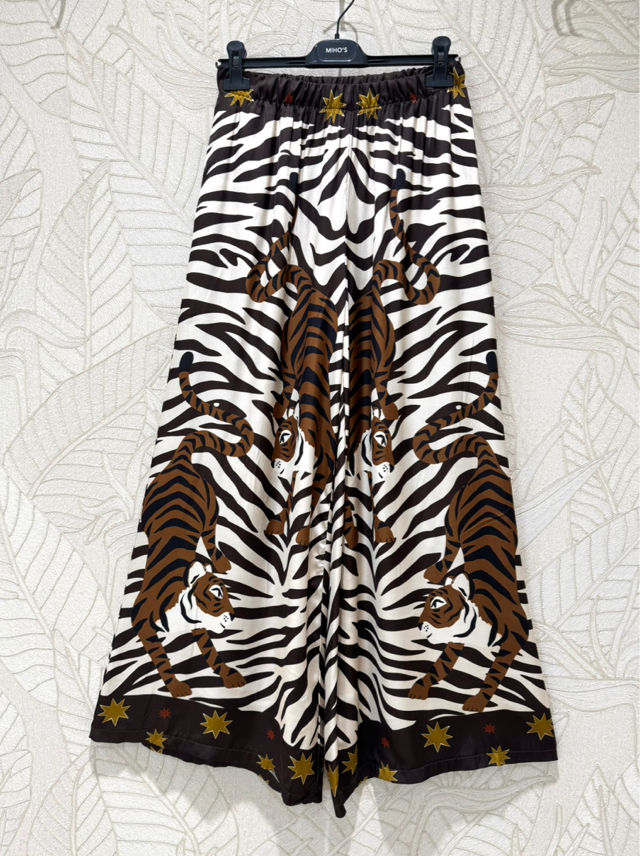 Palazzo Trousers with Animal Print
