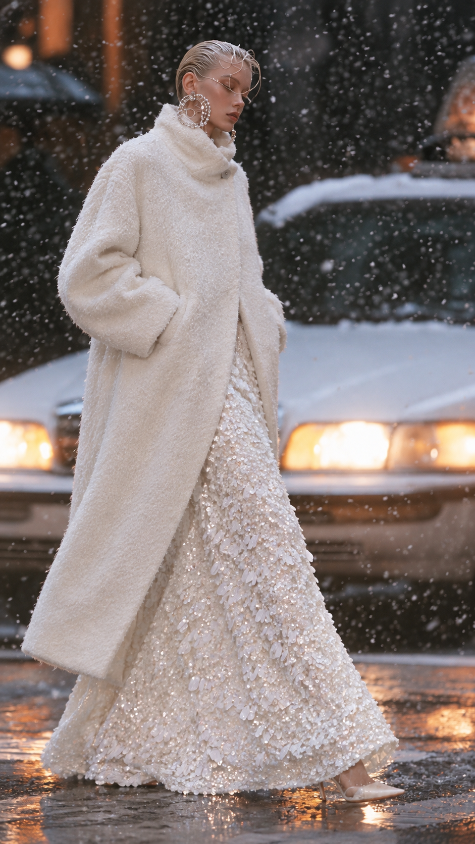 Midi Coat with Stand Collar