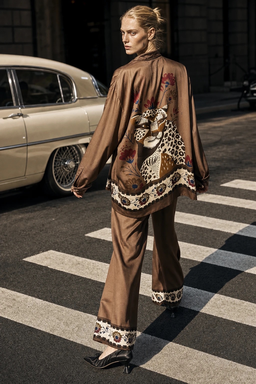 Palazzo Trousers with Trim