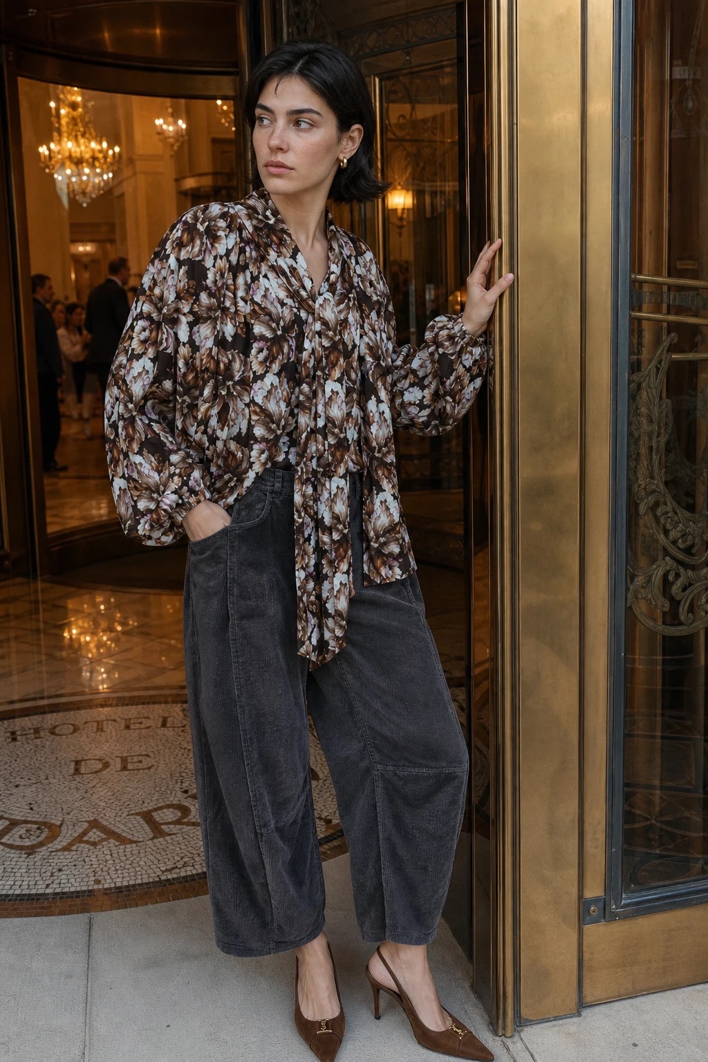 Blouse with Puff Sleeves