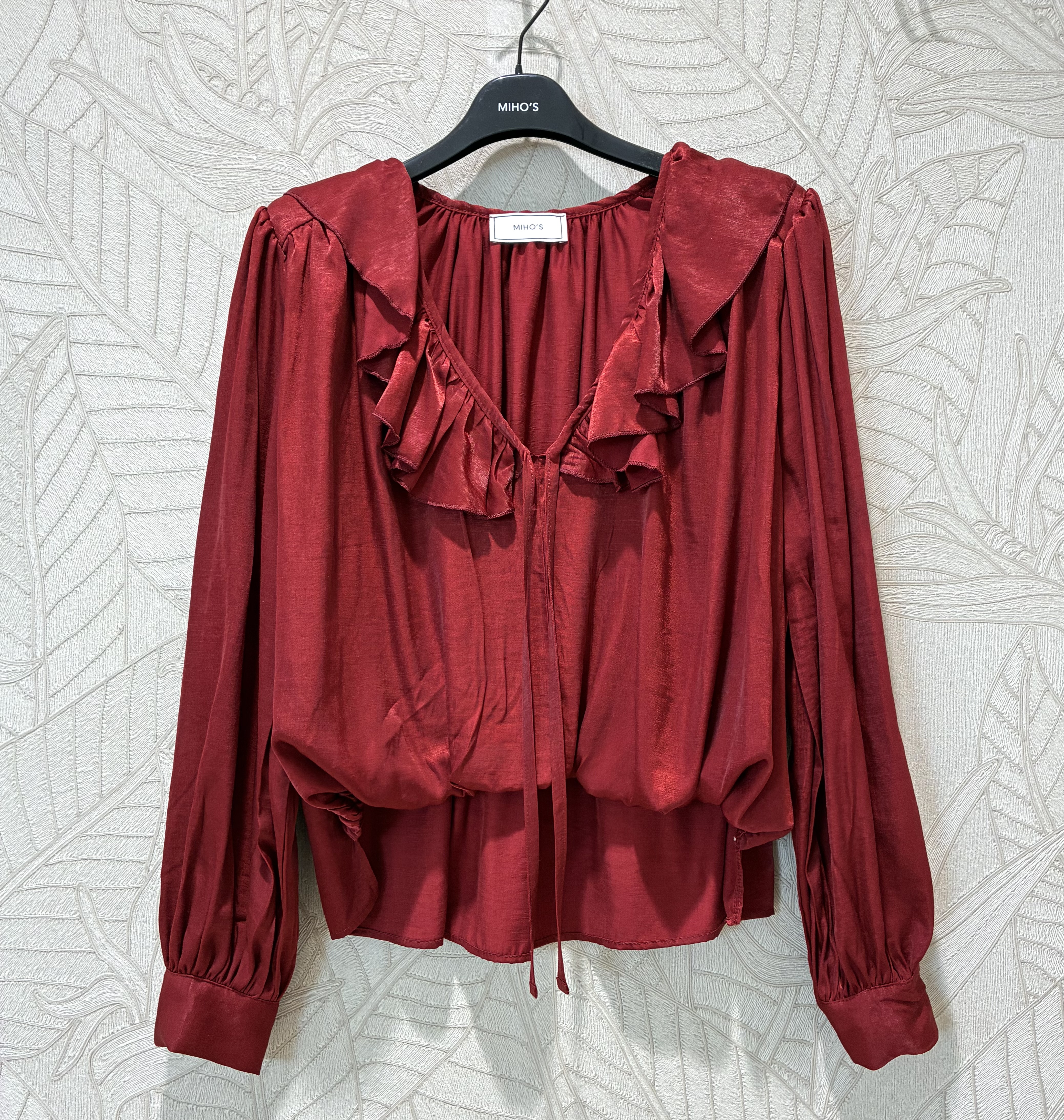 Tie-Front Ruffle Blouse