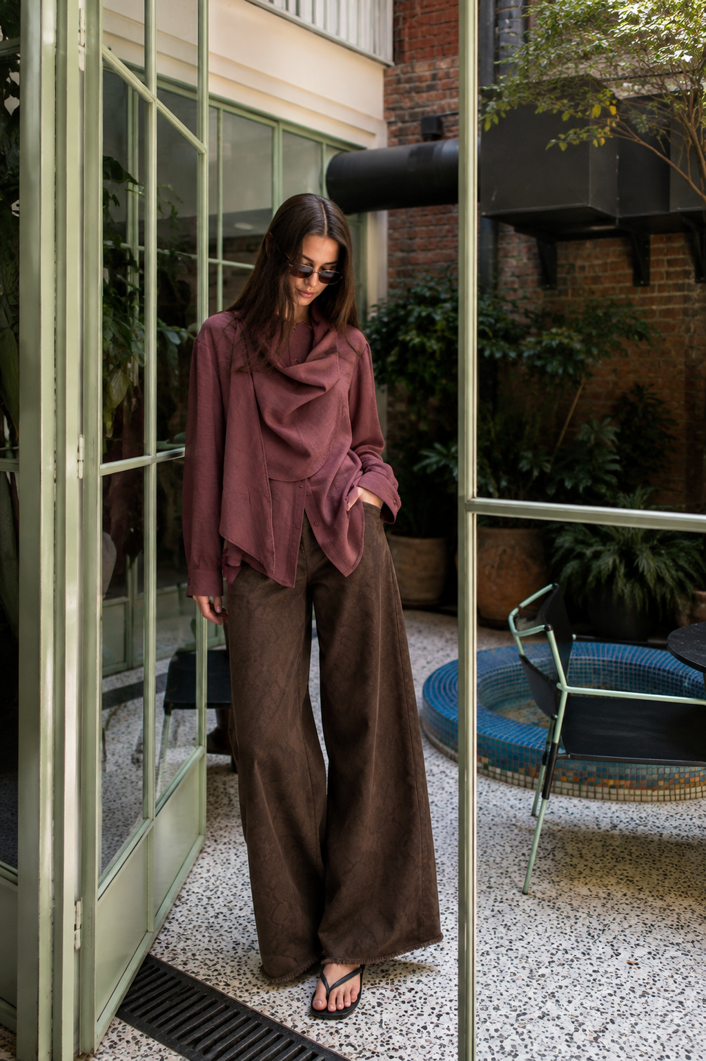 Wide-Leg High-Waist Trousers