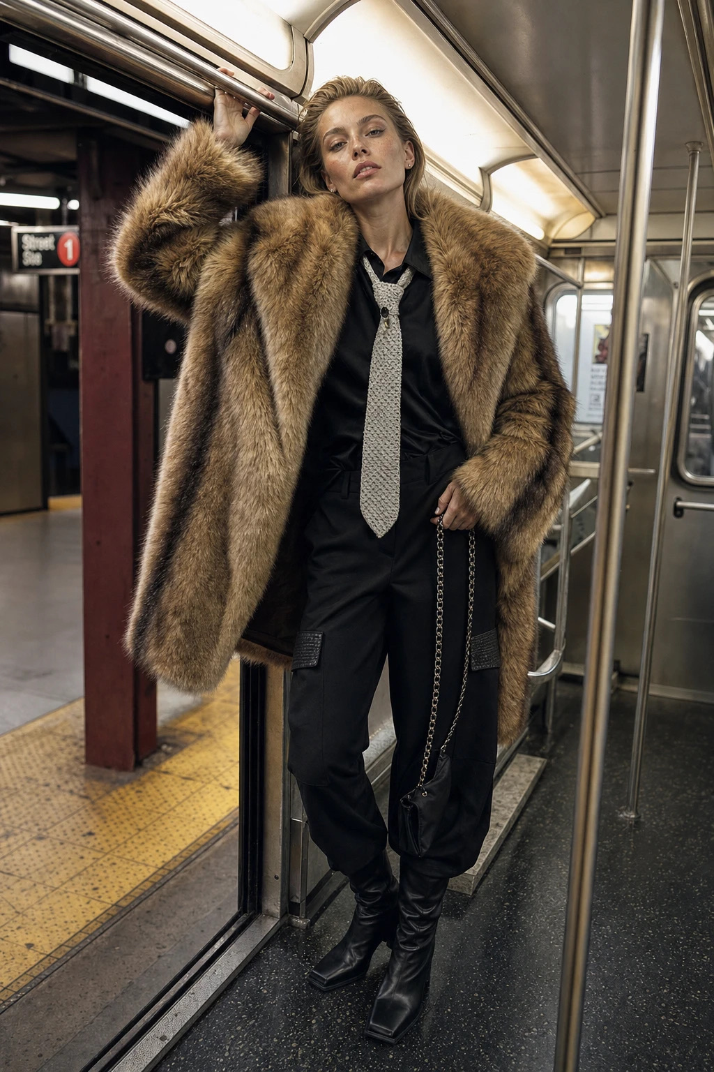 Oversize Midi Faux Fur Coat