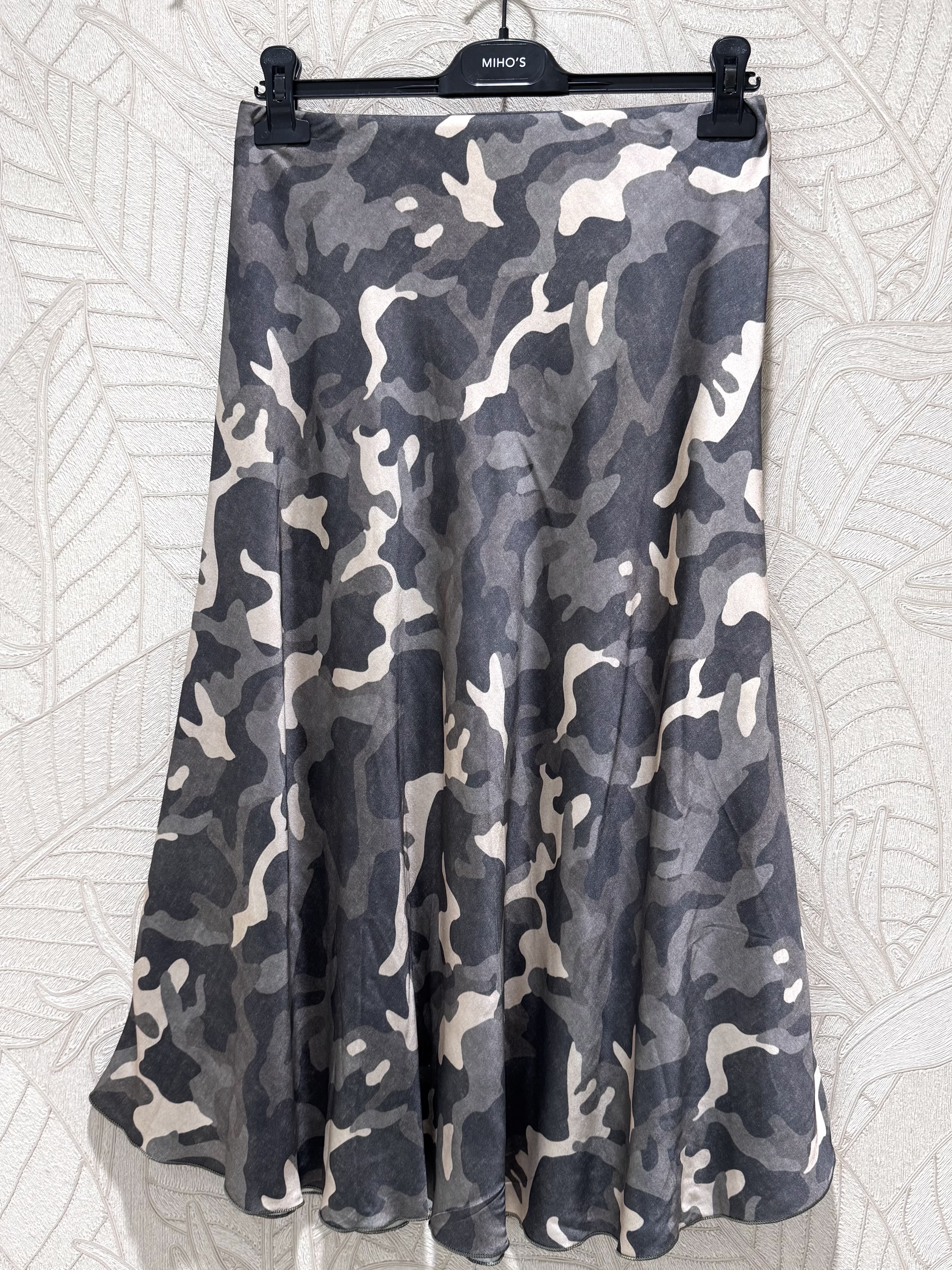 Midi A‑Line Skirt in Camouflage