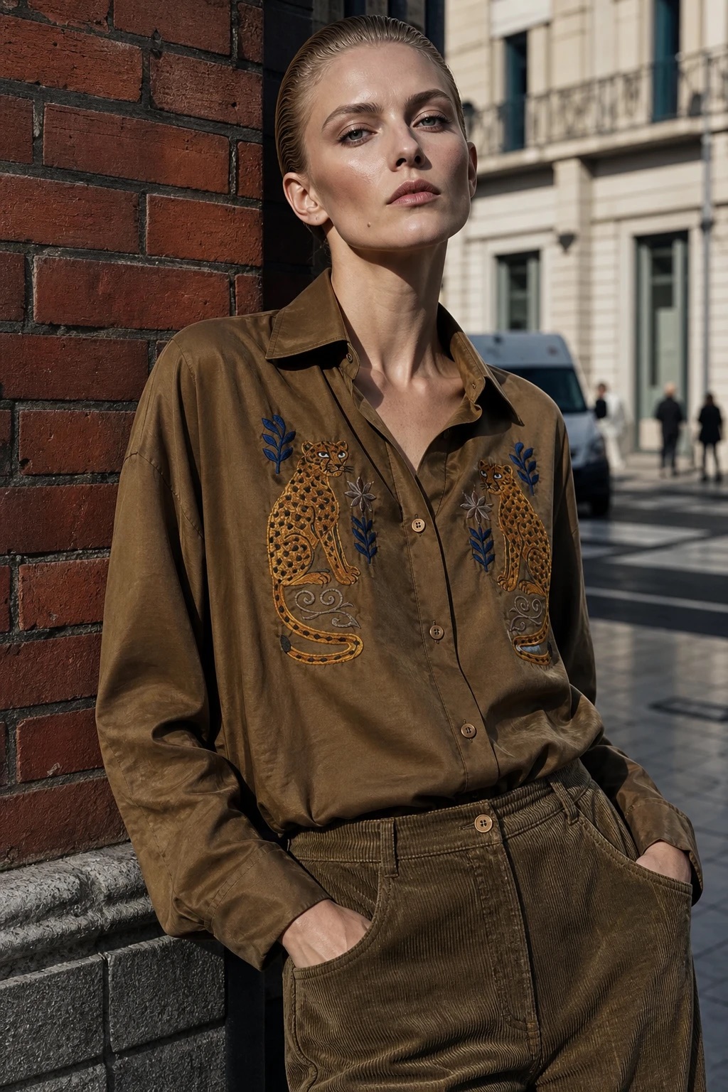 Relaxed Shirt with Embroidery