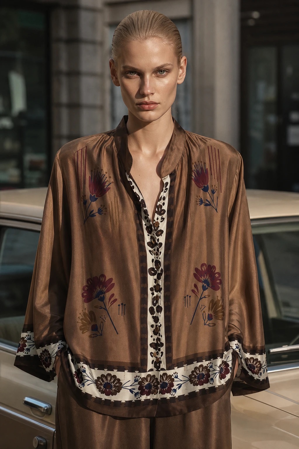 Kimono Top with Floral Print