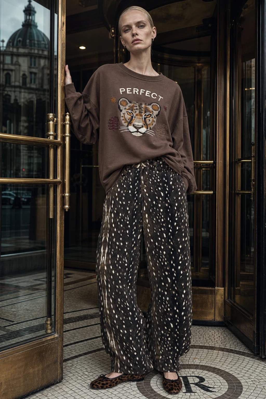 Oversized Sweatshirt with Embroidery