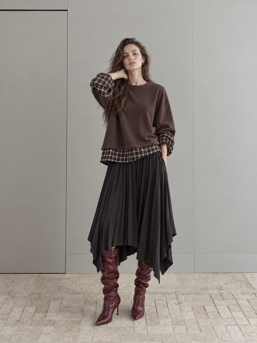 Relaxed Button-Detail Sweatshirt