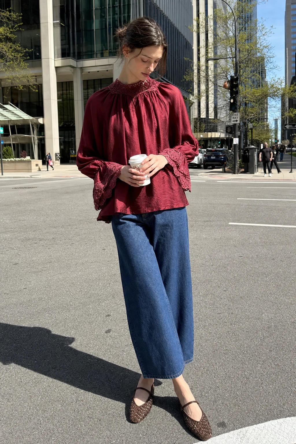 Relaxed Tie-Neck Blouse