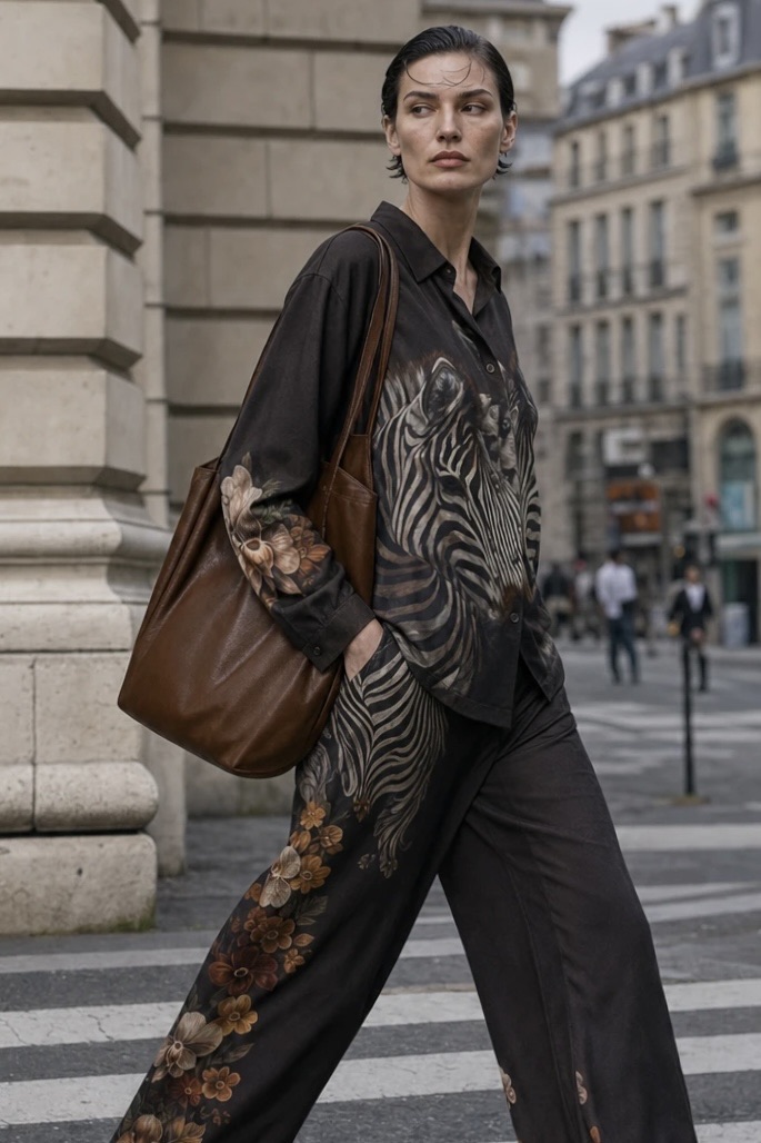 Relaxed Collar Button‑Up Blouse