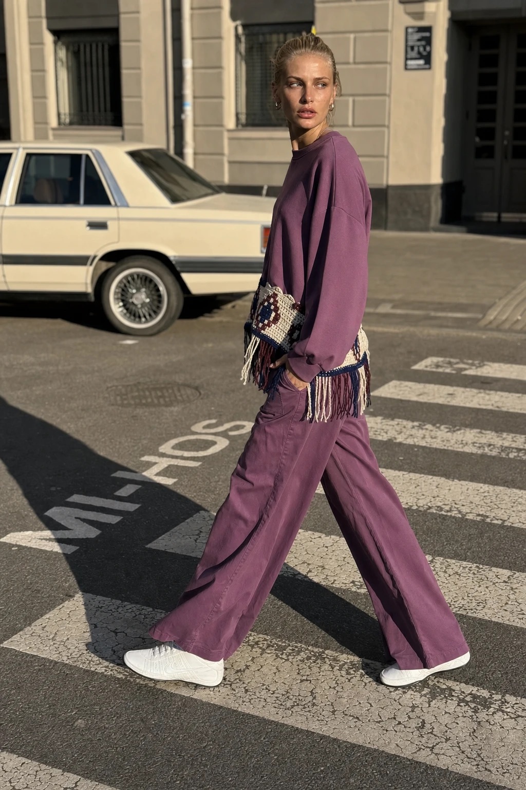 High‑Waist Straight Trousers