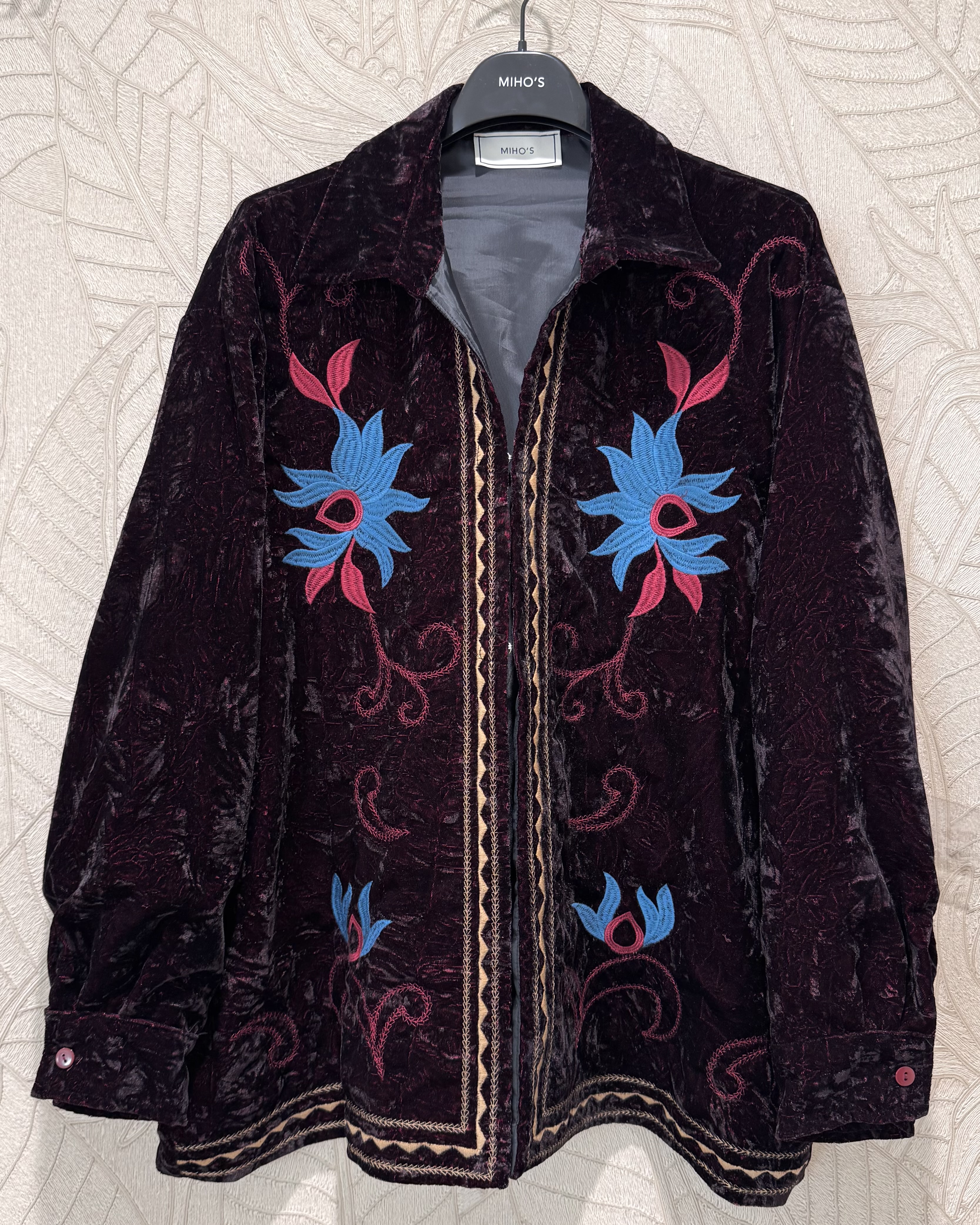 Velour Jacket with Embroidery