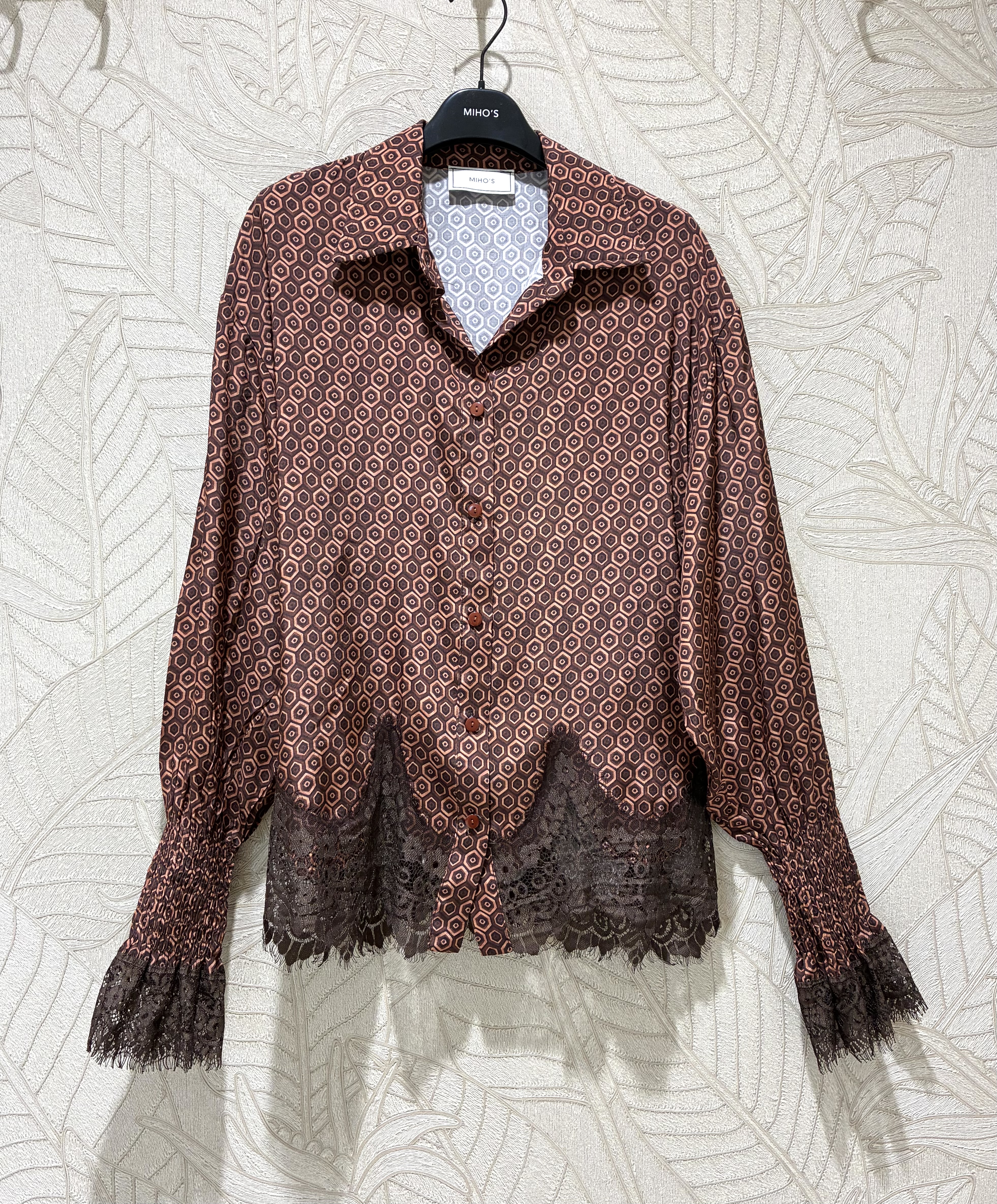 Lace-Trim Shirt Blouse