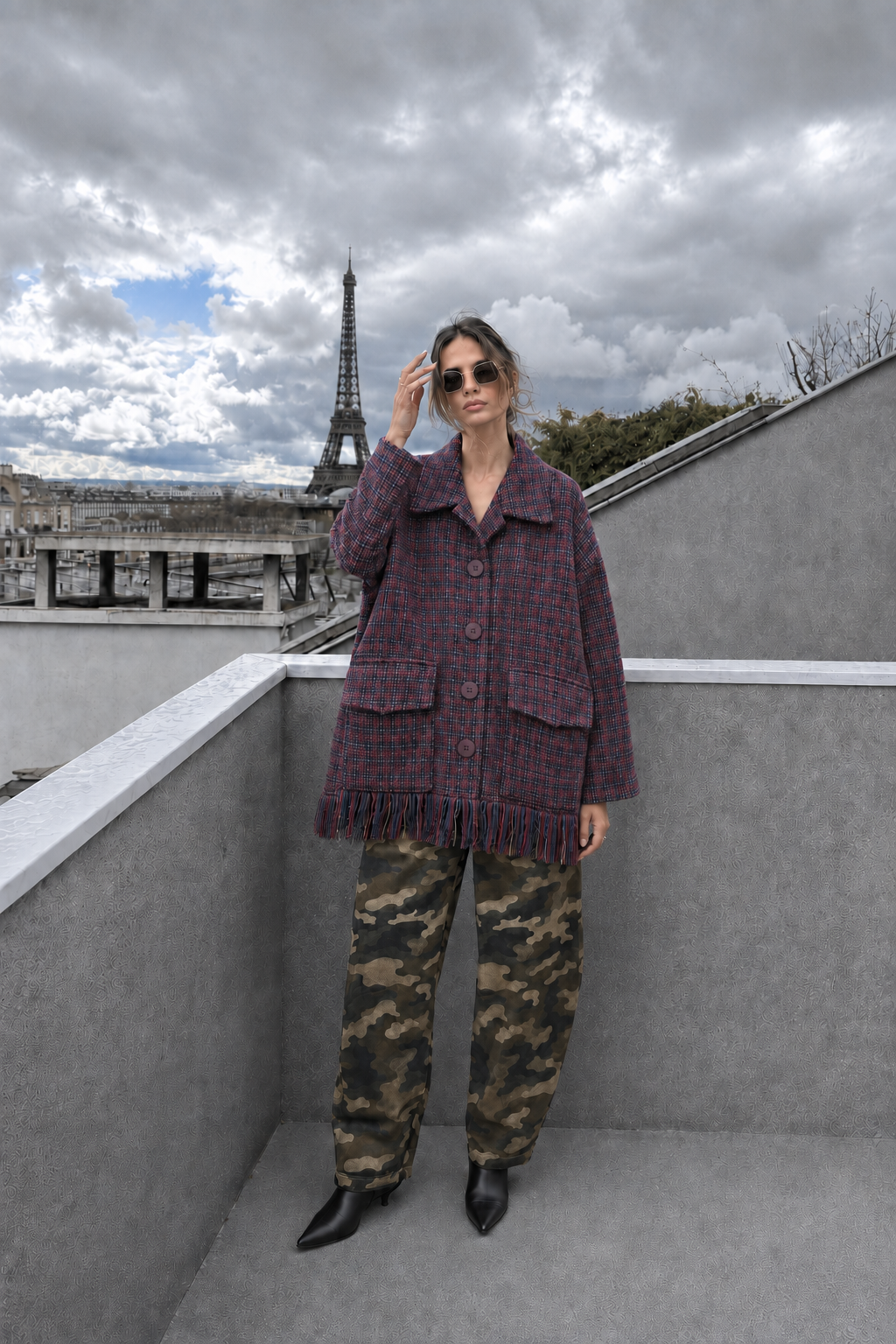 Oversize Fringe Coat