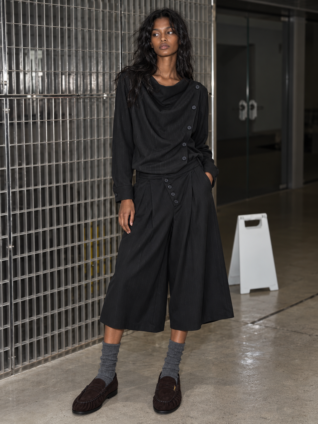 Draped Boat-Neck Blouse