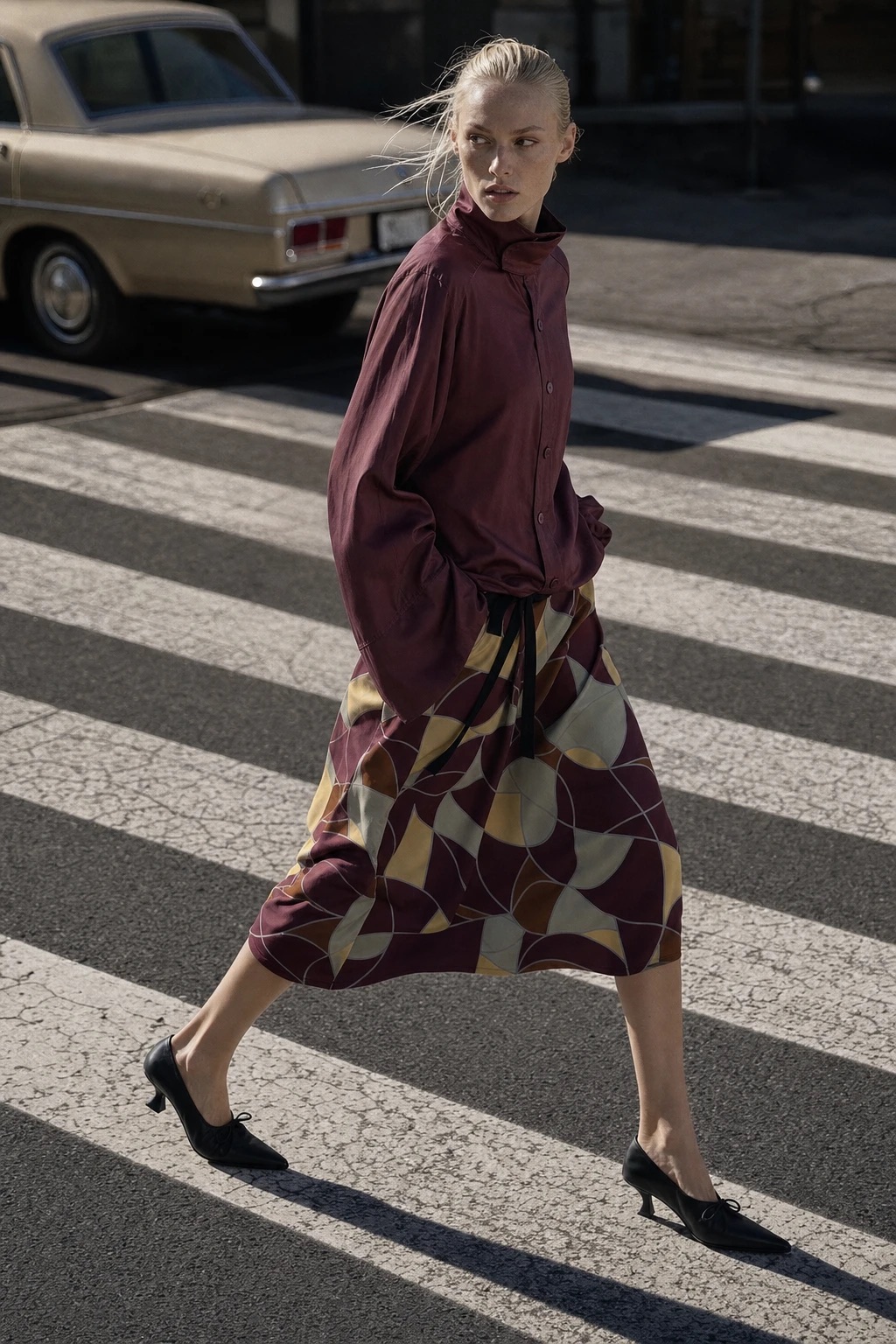 Midi Pencil Skirt with Back Notch