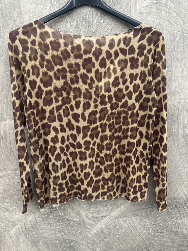 Animal‑Print Knit Top