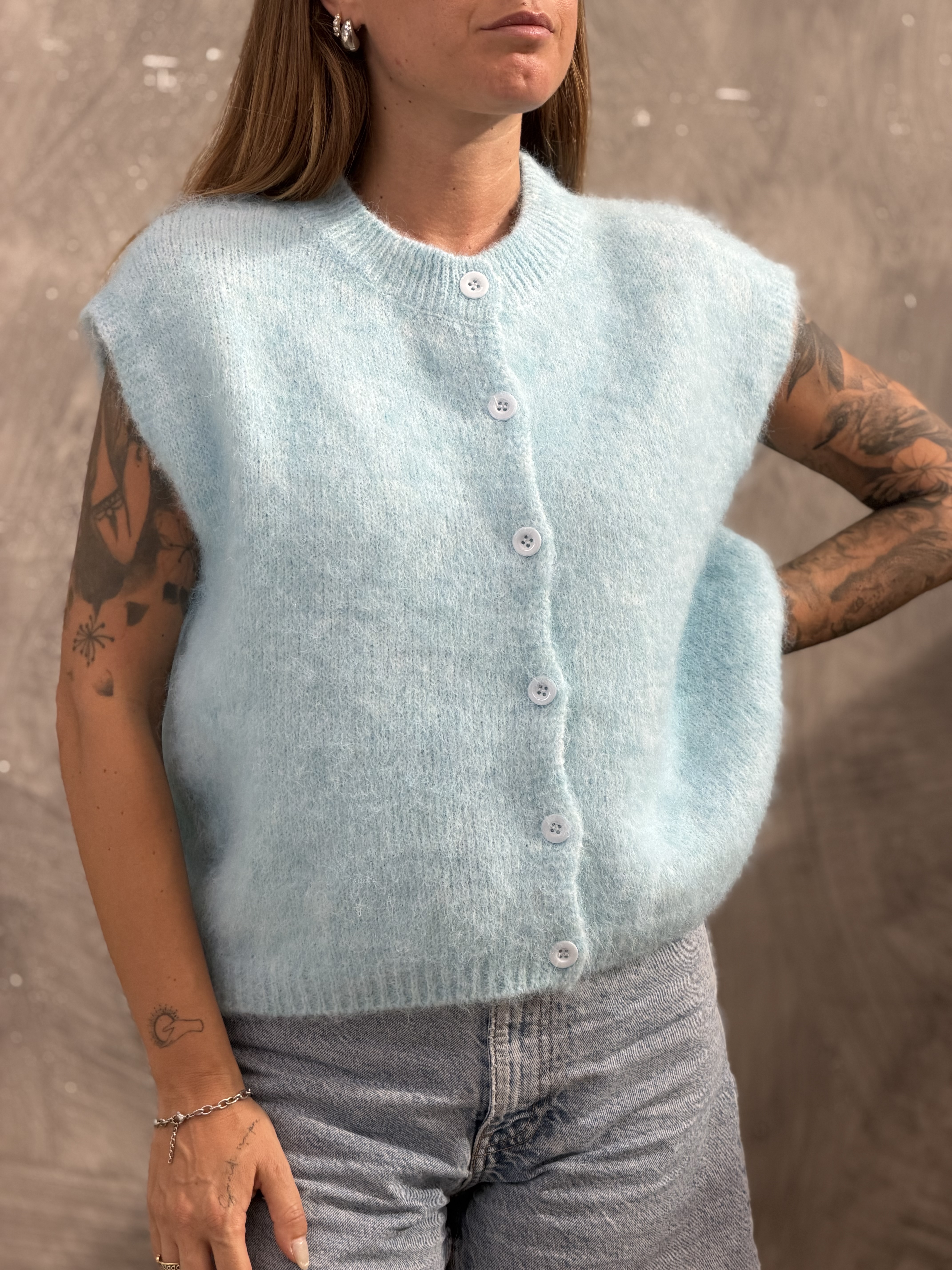 Fuzzy Knit Vest