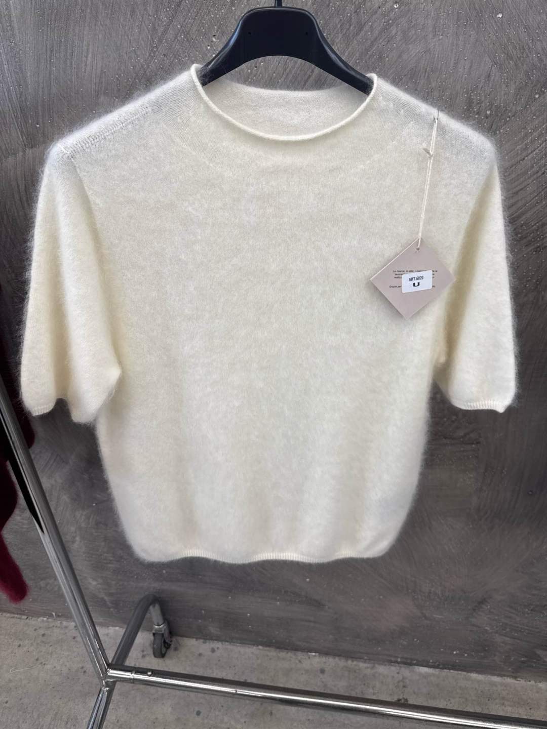 Short Sleeve Fluffy Sweater