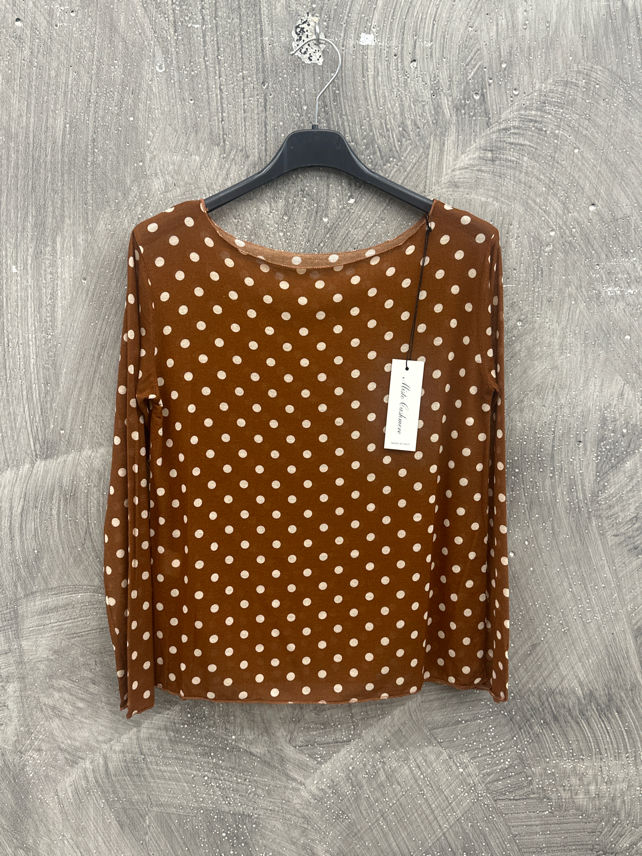 Polka-Dot Boatneck Top