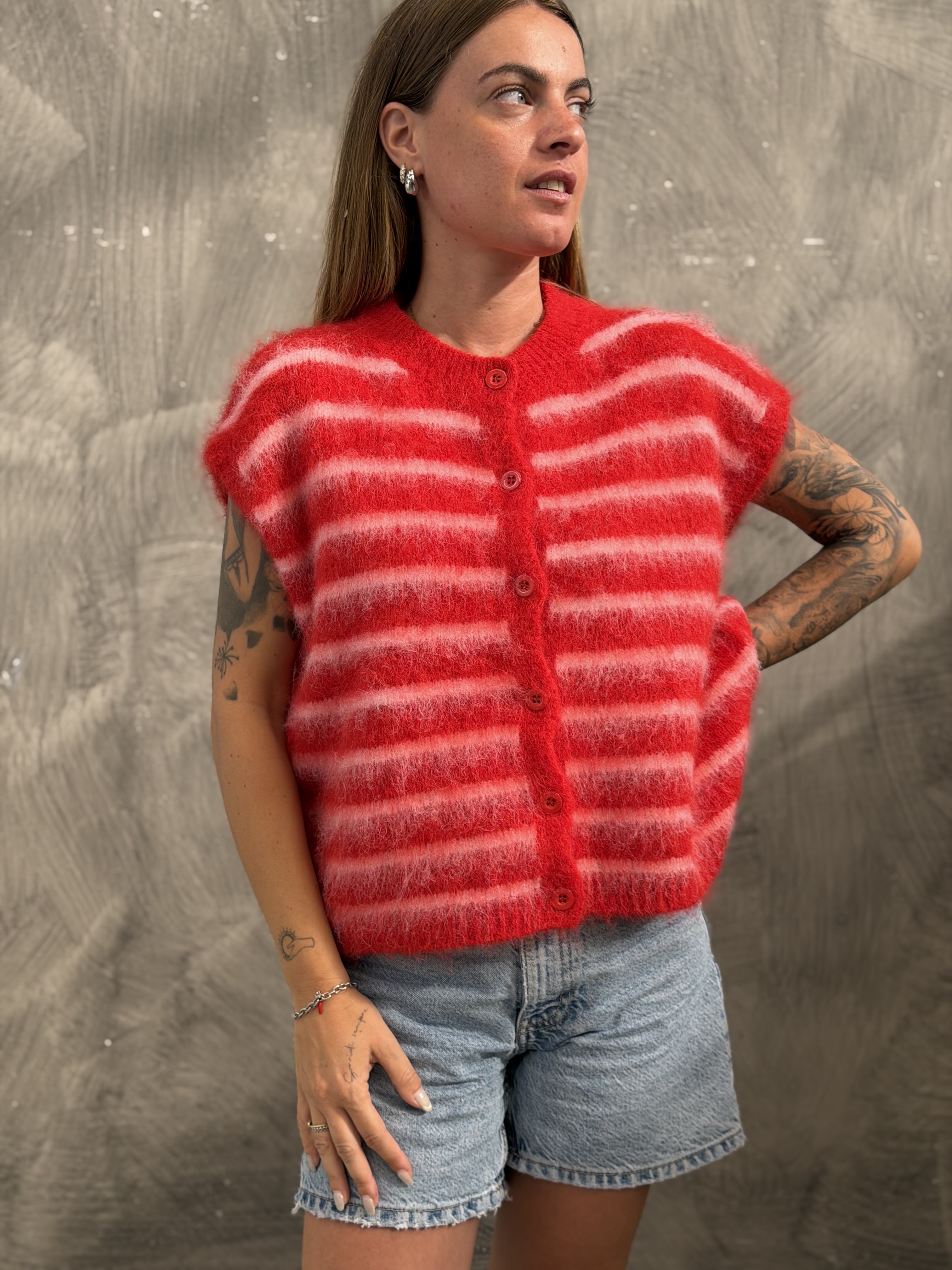 Plush Striped Vest
