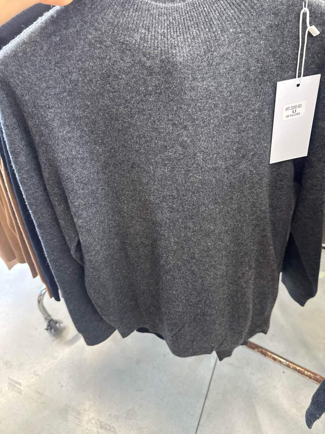 Plain Funnel-Neck Sweater