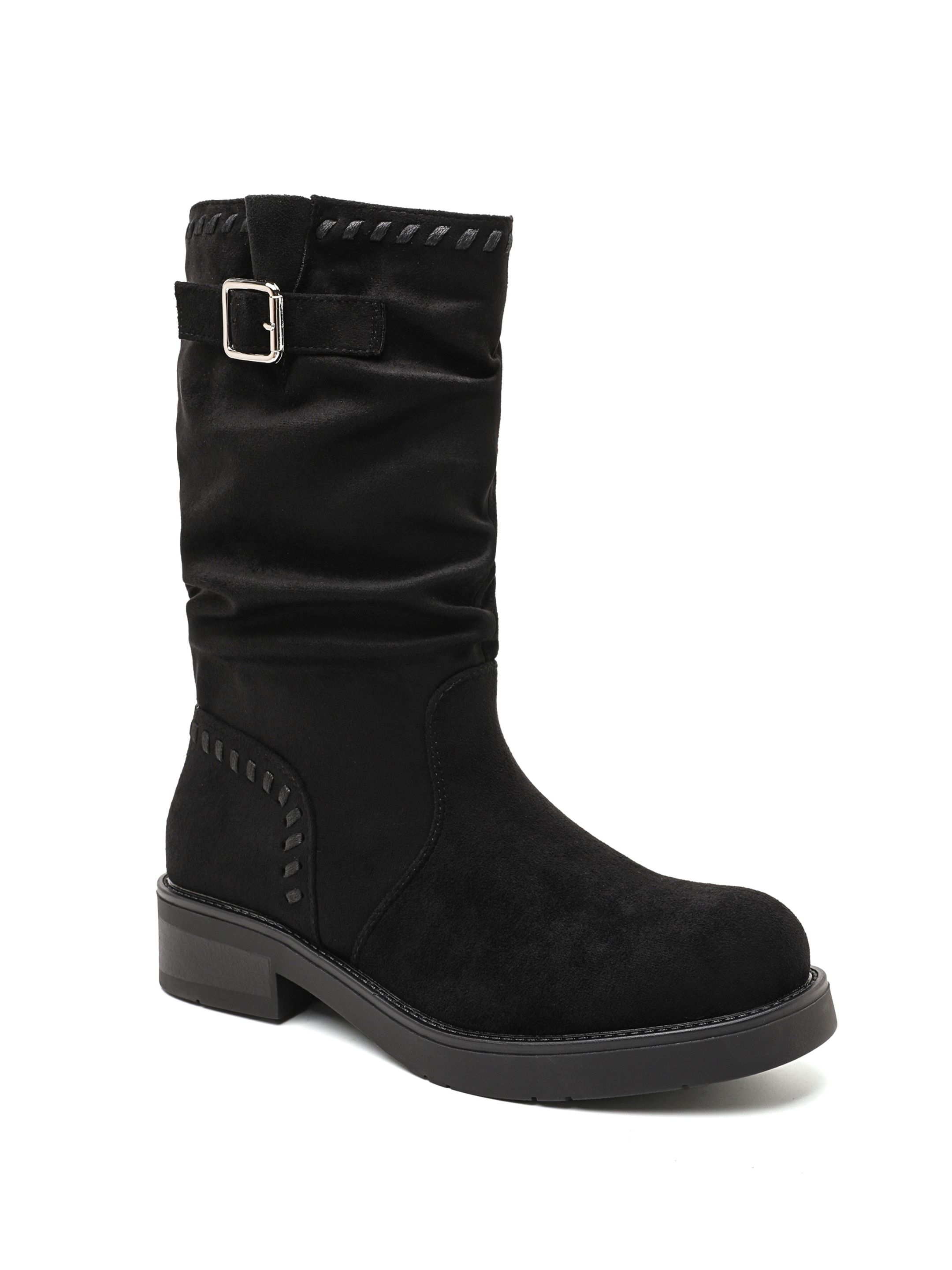 Knee-High Boots with Decorative Buttons