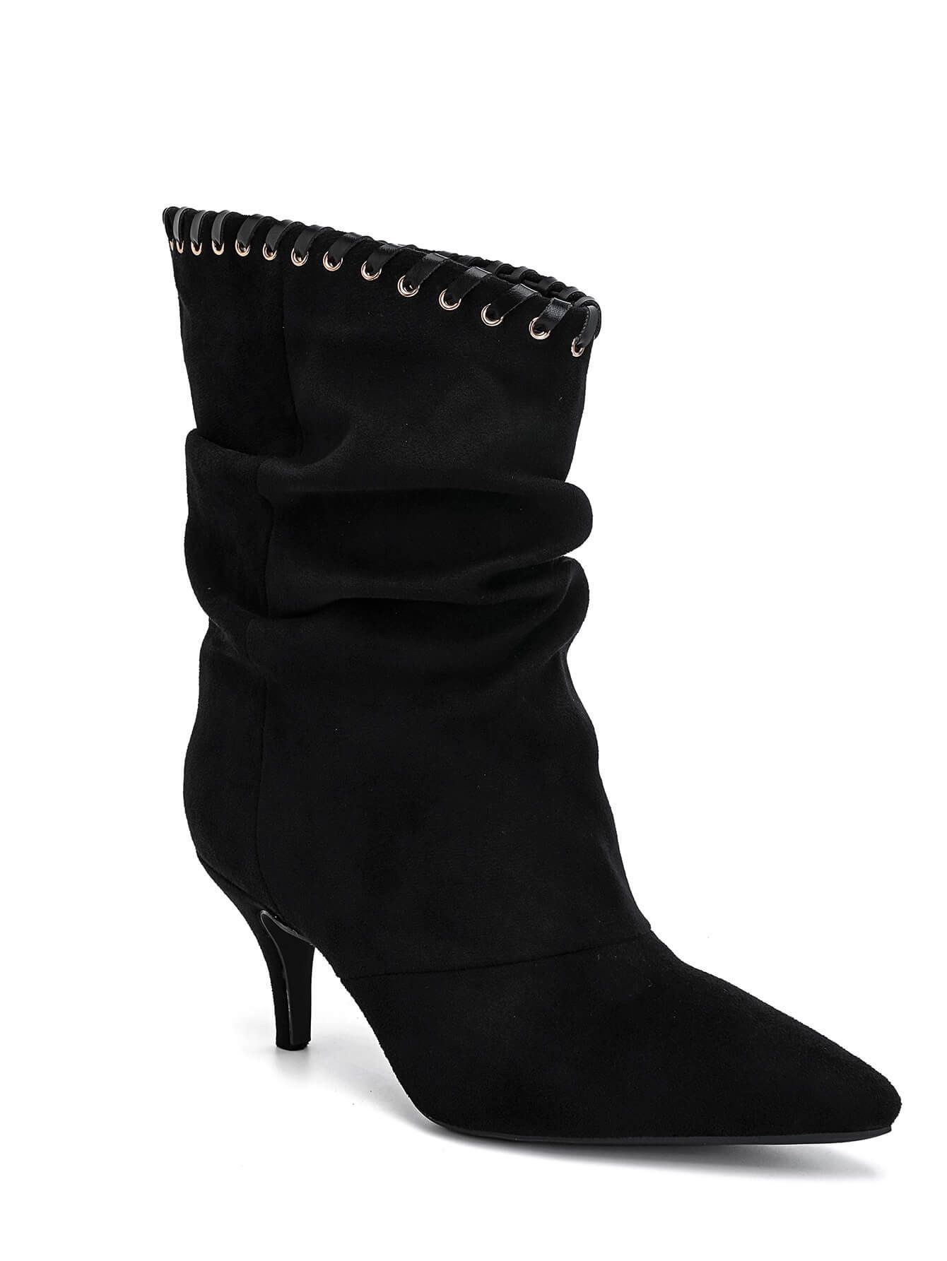 Ruched Stiletto Ankle Boots
