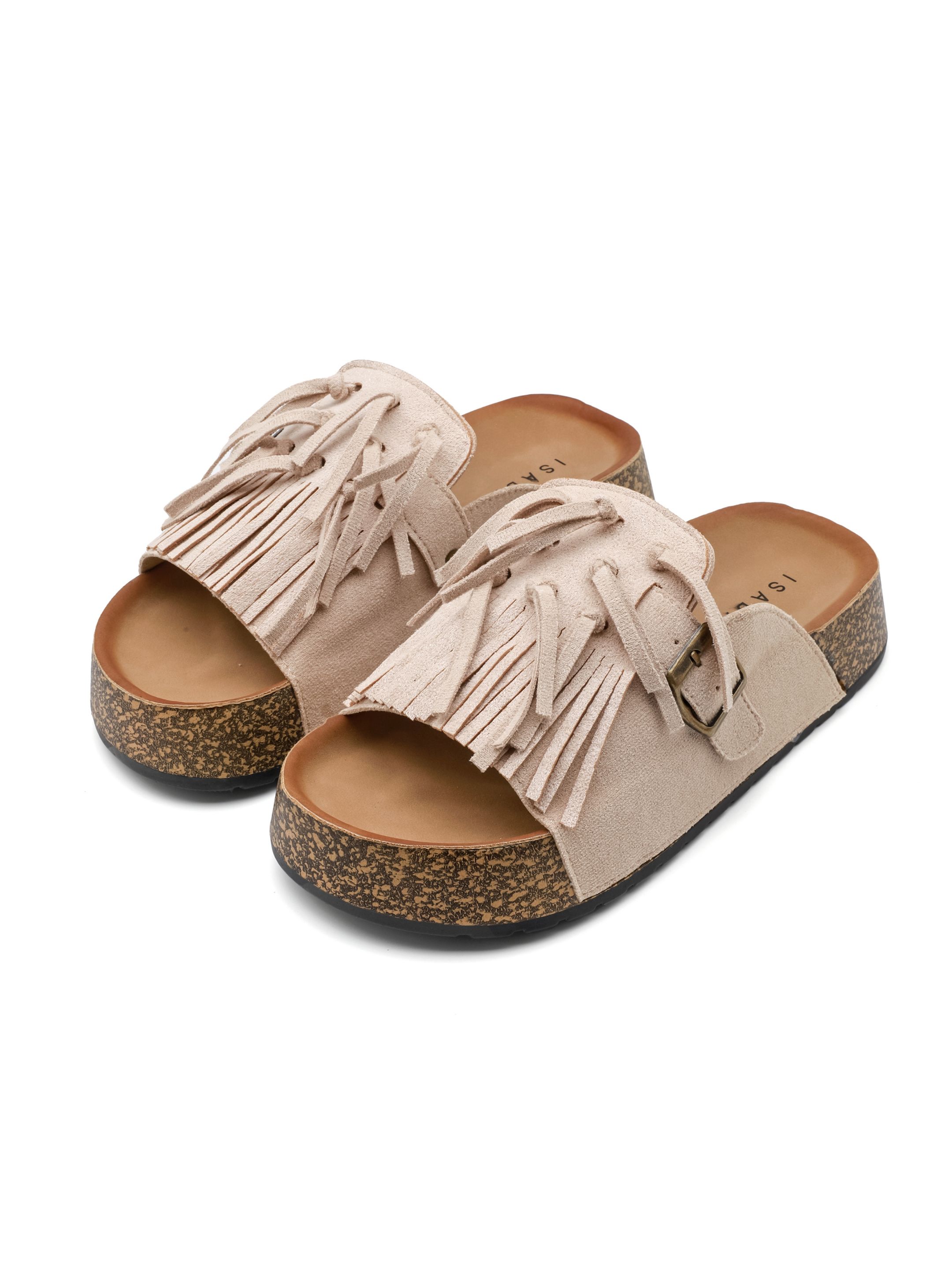Fringe Slide Sandals