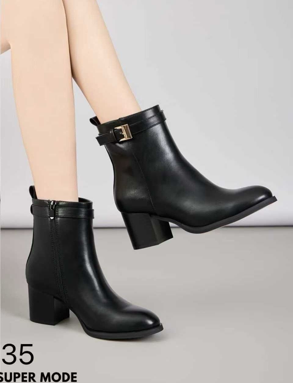 Classic Ankle Boots with Block Heel
