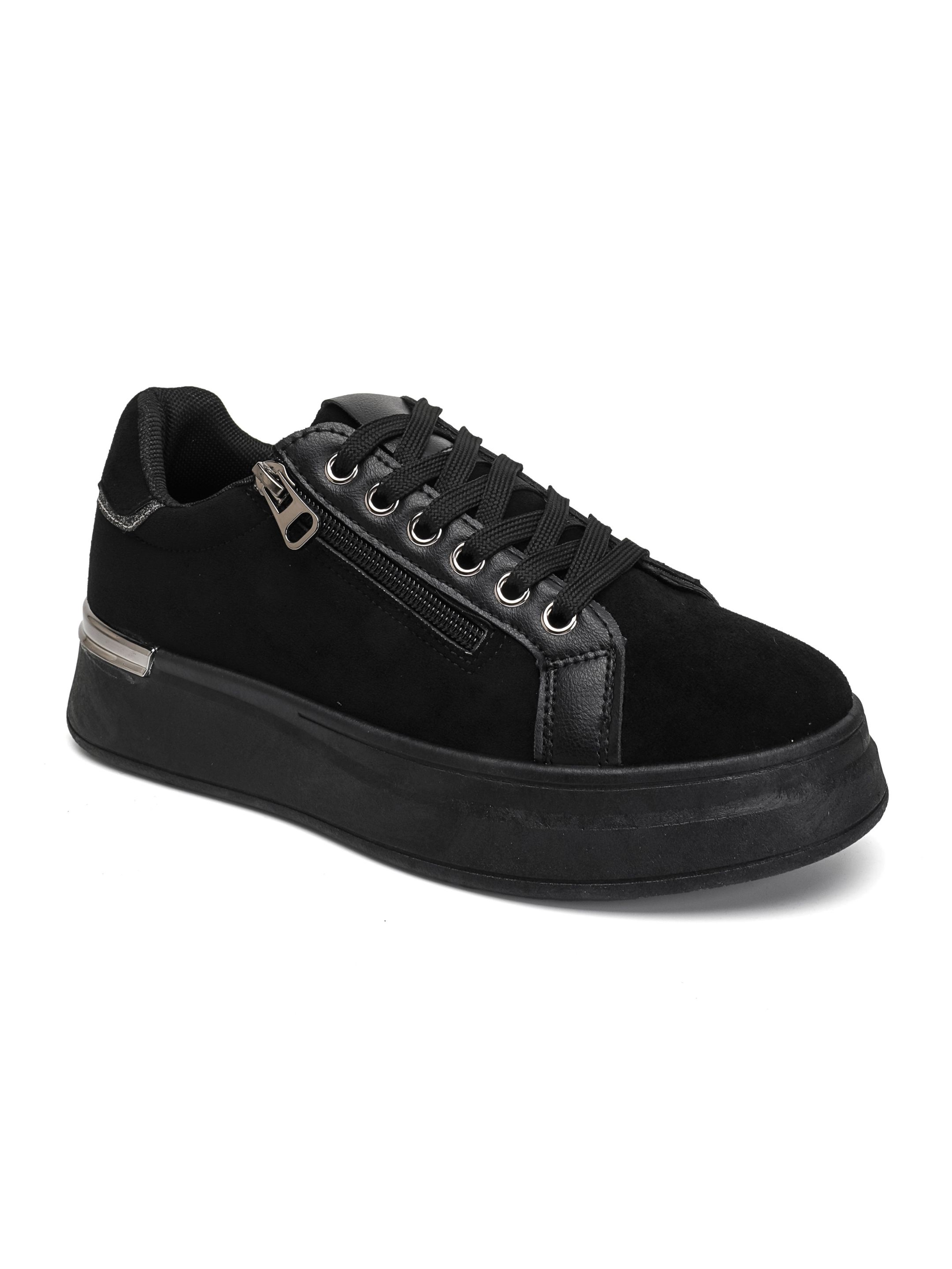 Platform Zip-Up Sneakers