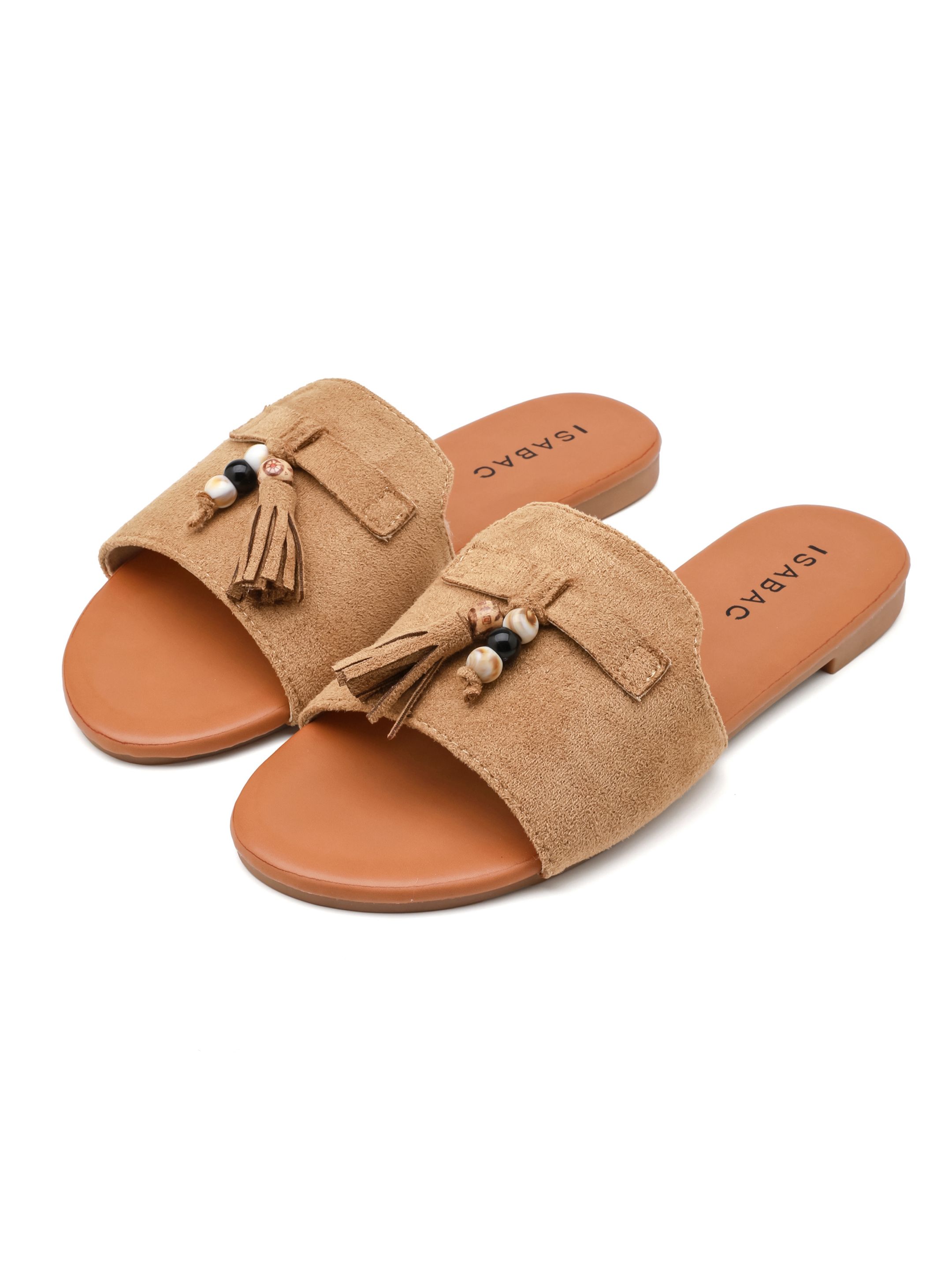 Flat Fringe Slide Sandals