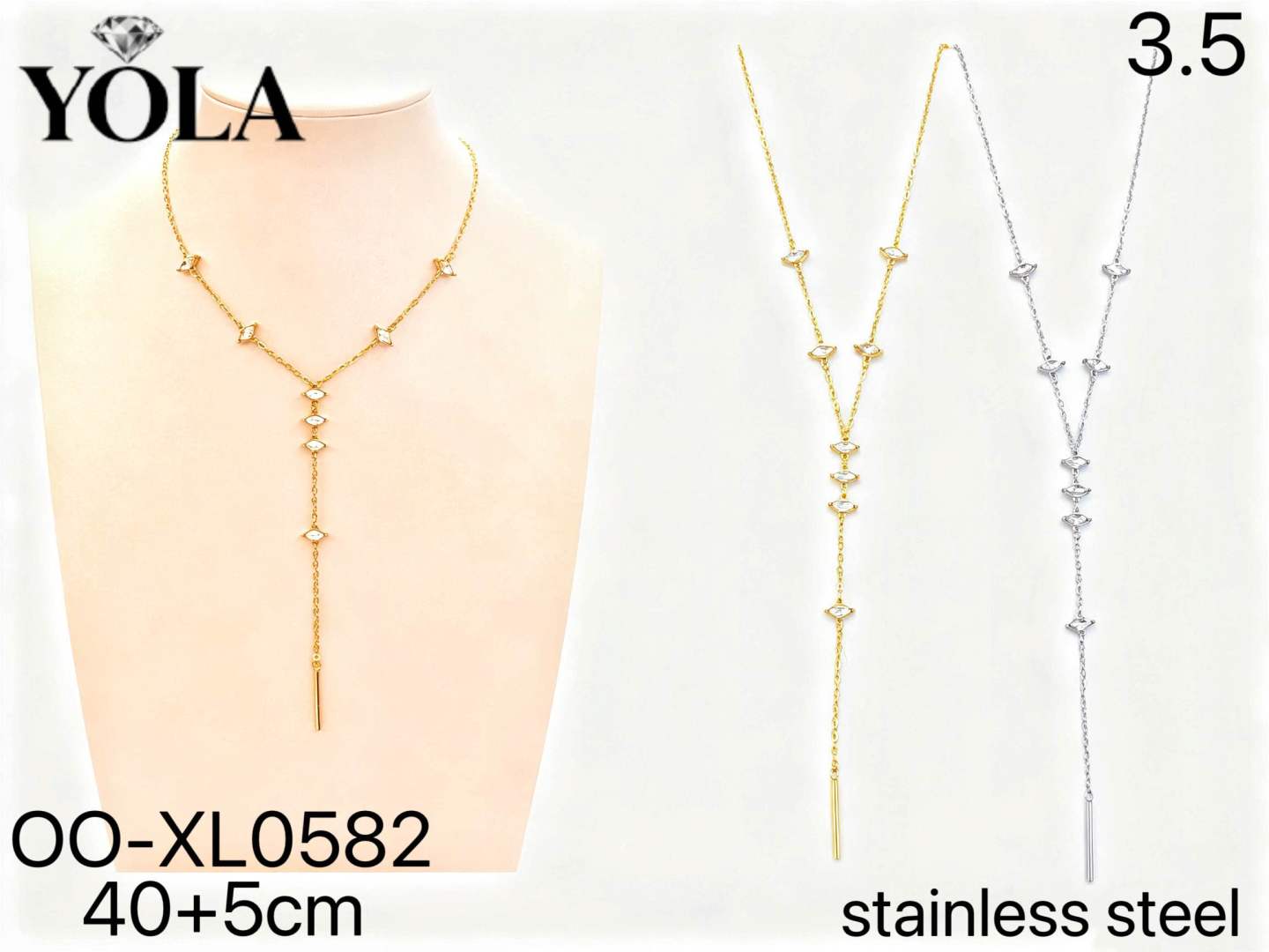 Long Y Necklace with Pendant