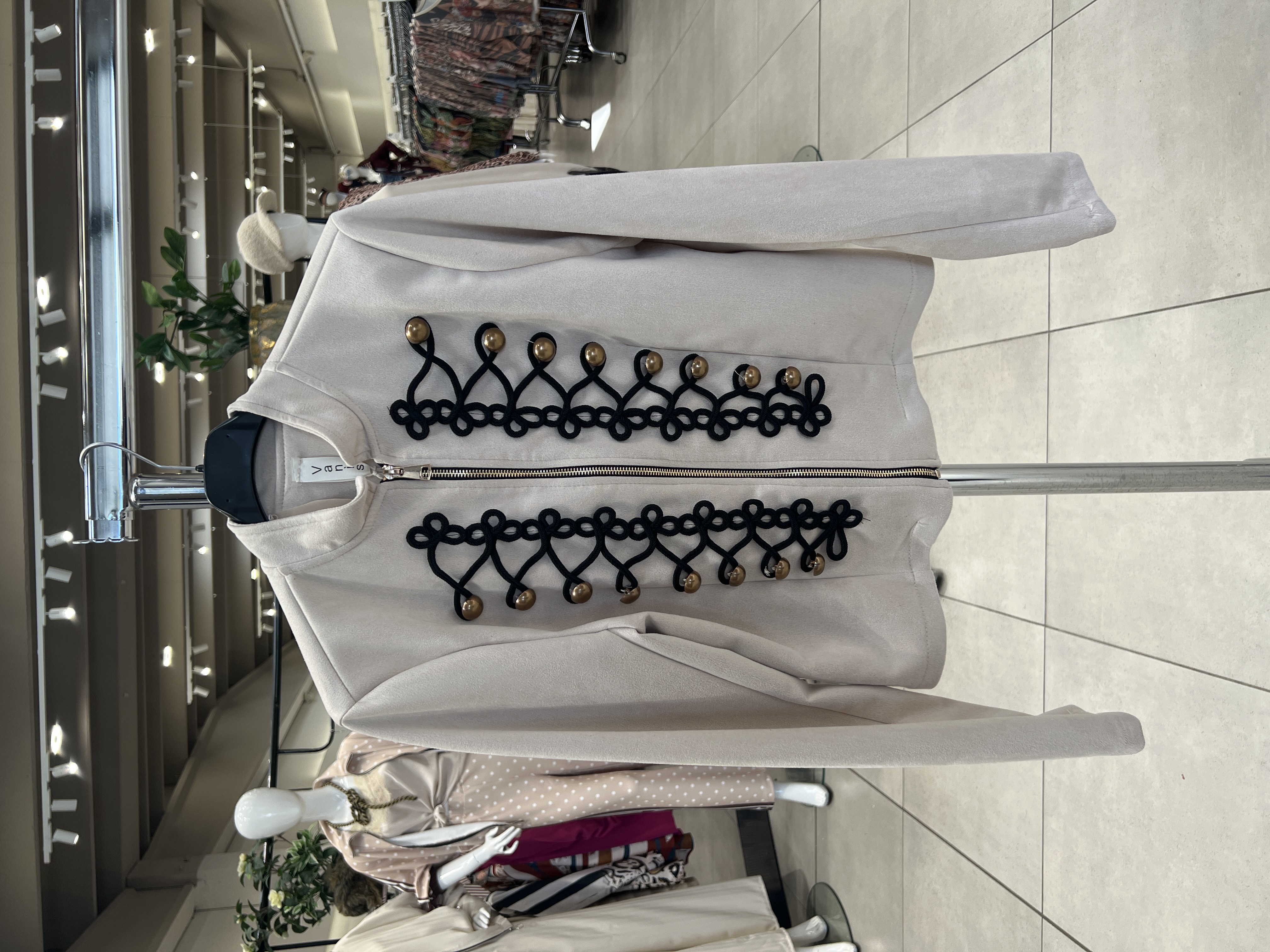 Tailored Fitted Jacket with Stand Collar