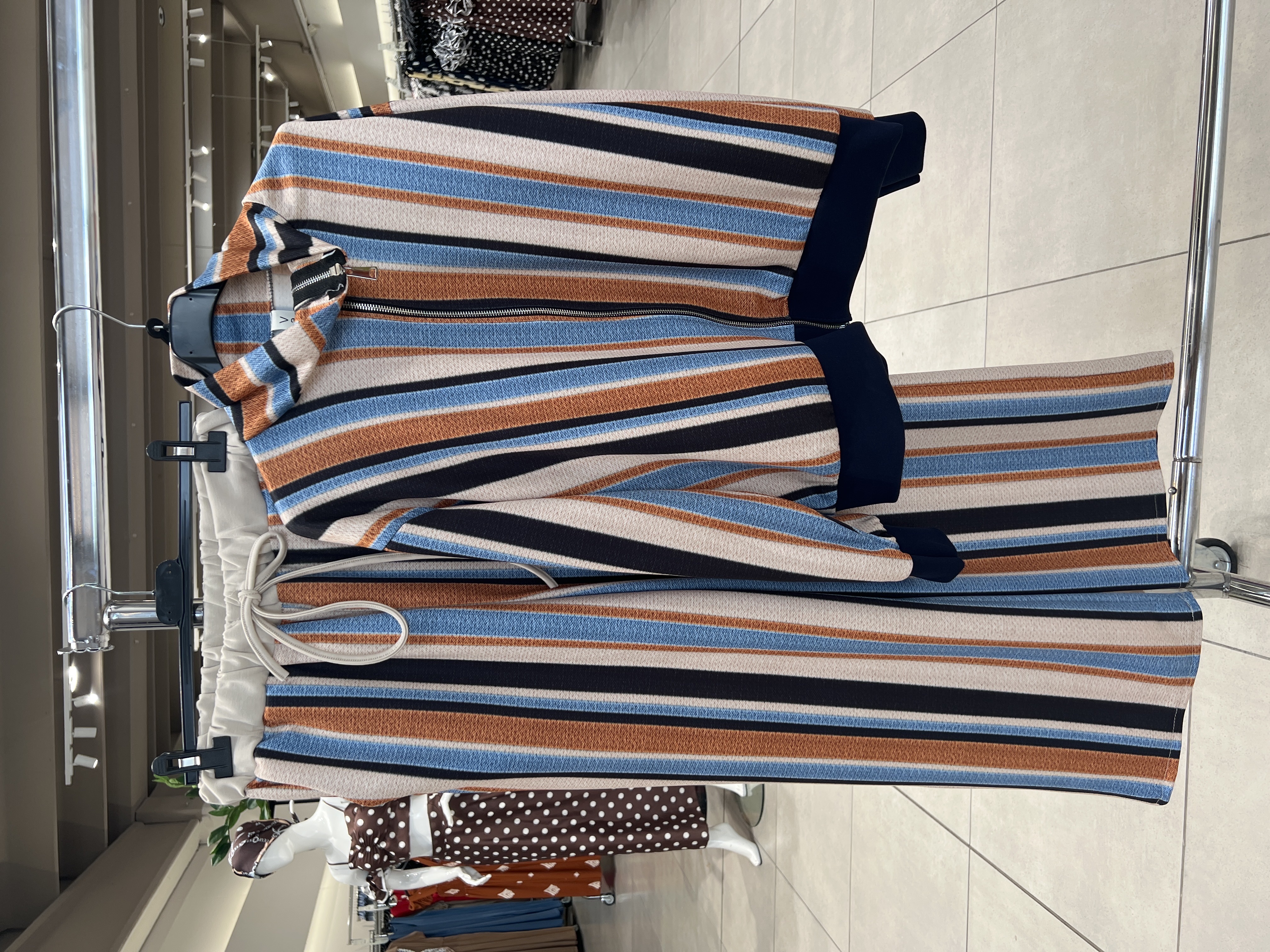 Zip-Up Tracksuit with Stand Collar