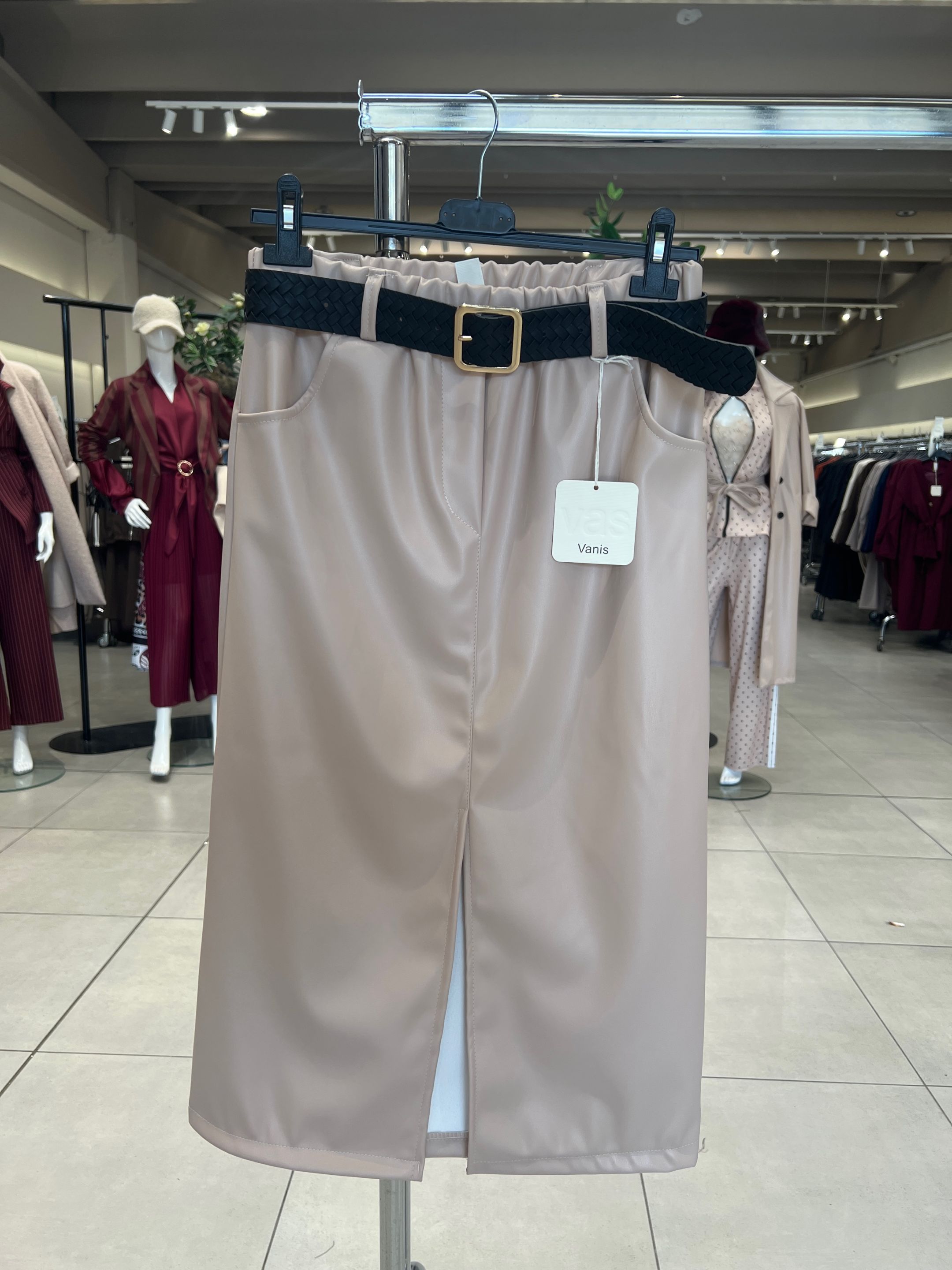 Midi Pencil Skirt with Belt