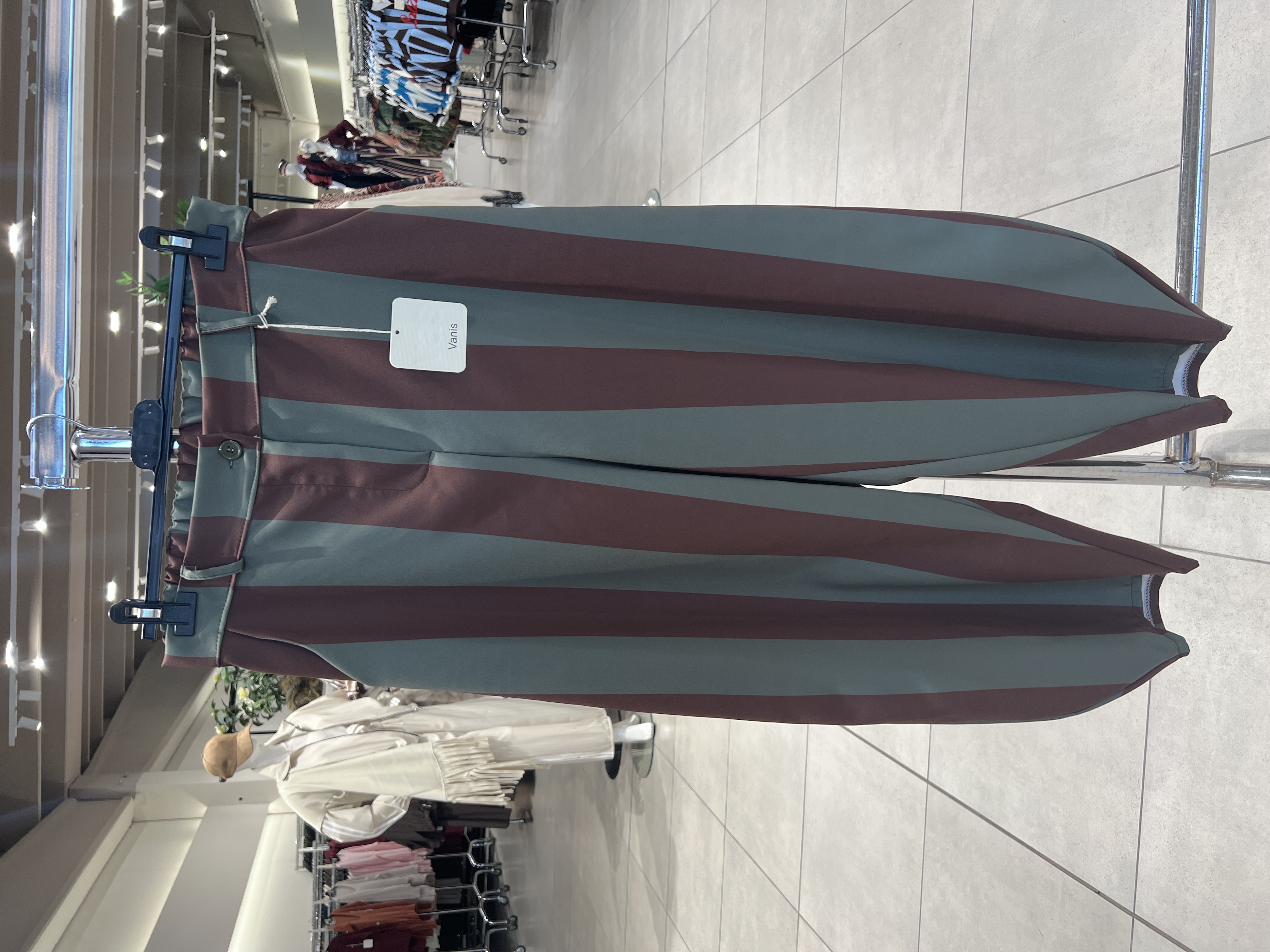 Wide‑Leg Striped Trousers