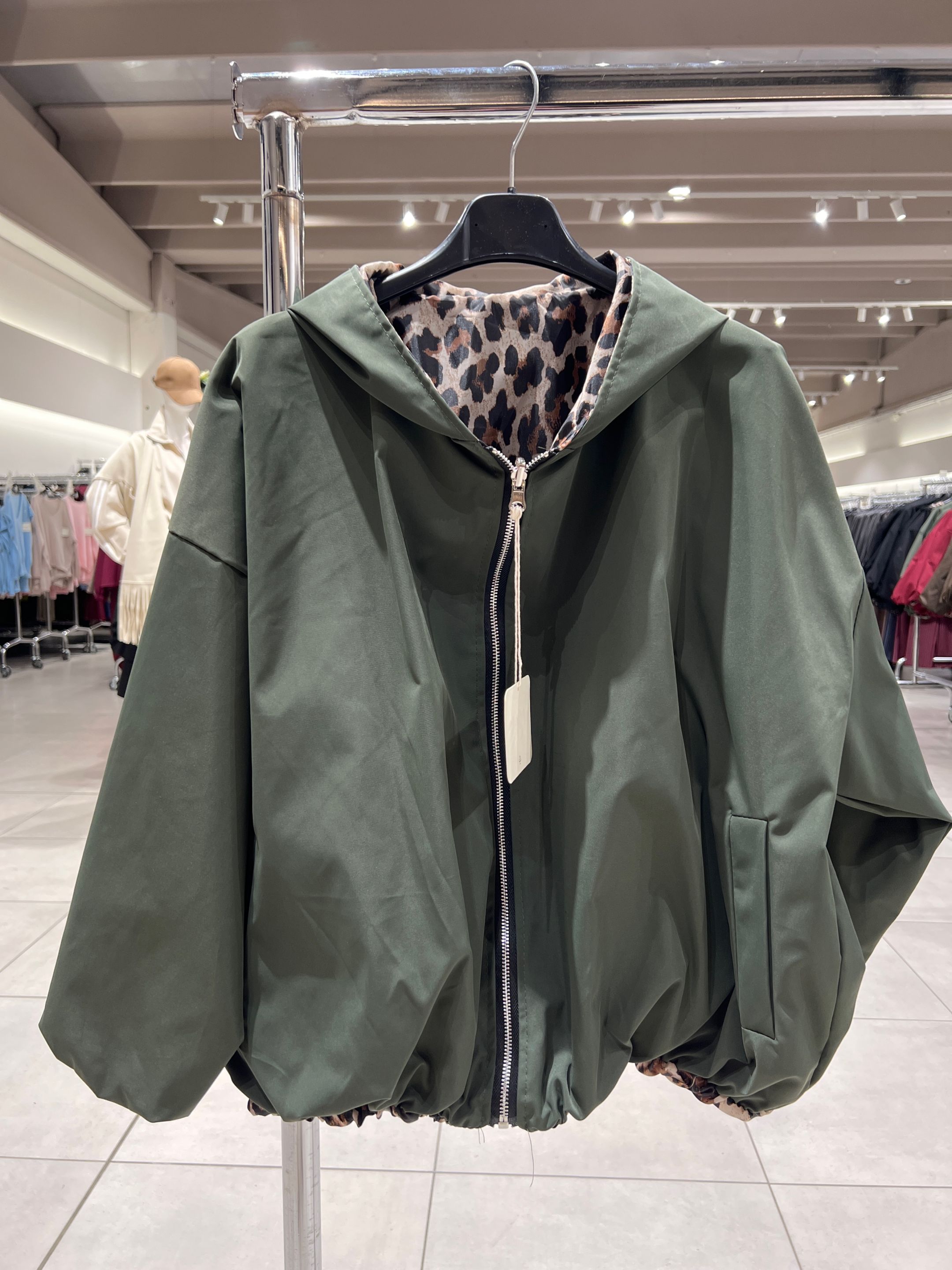Oversize Bomber Jacket with Hood