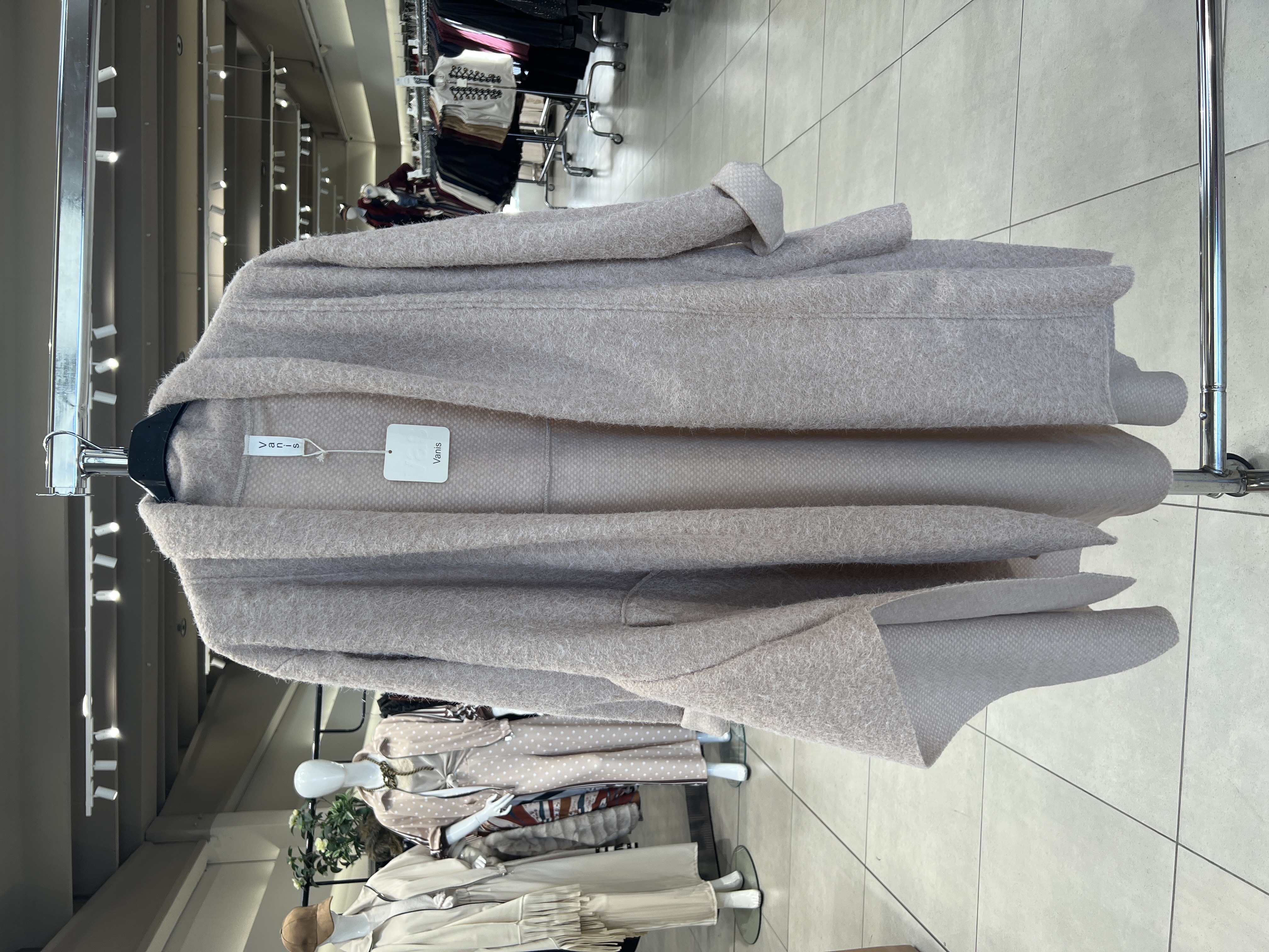 Relaxed V‑Neck Draped Coat