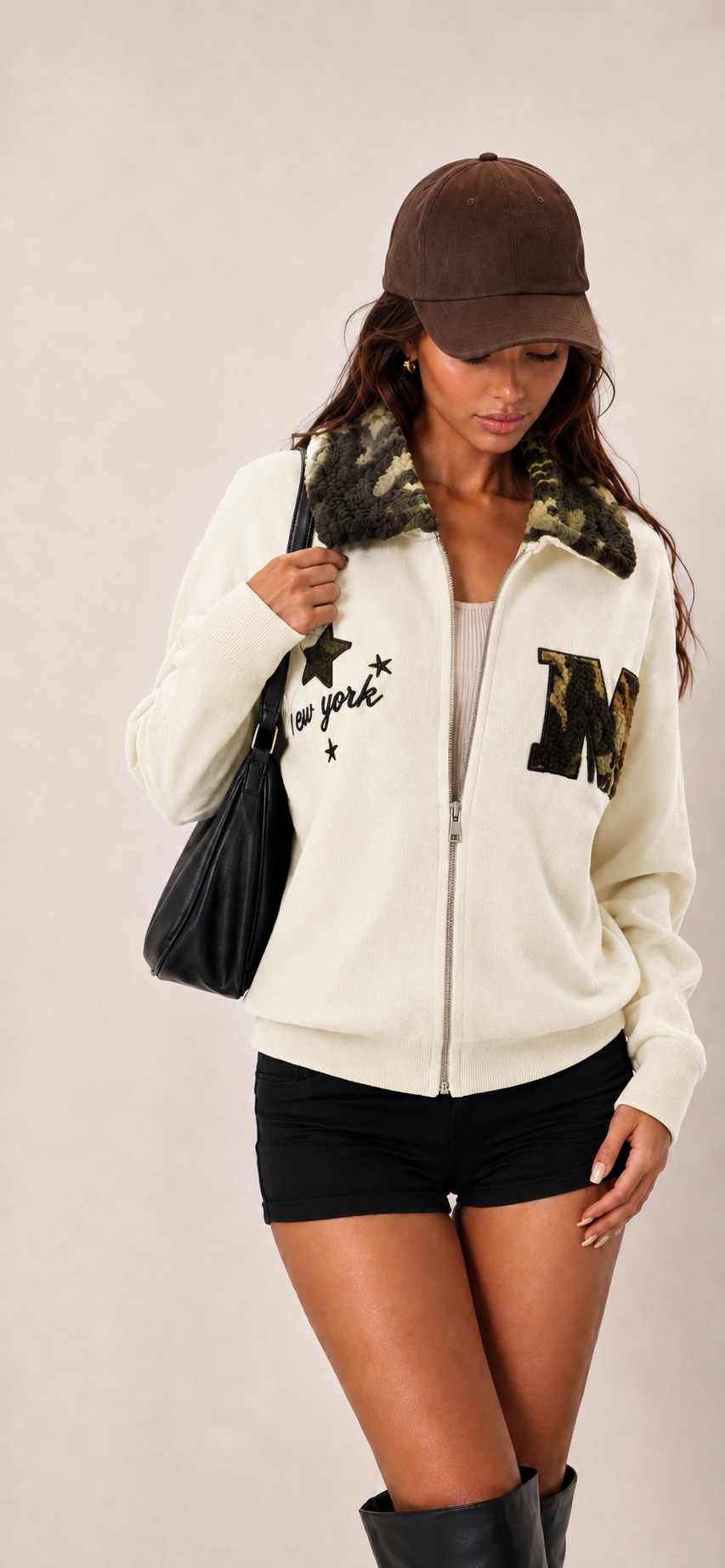 Collared Zip-Up Cardigan