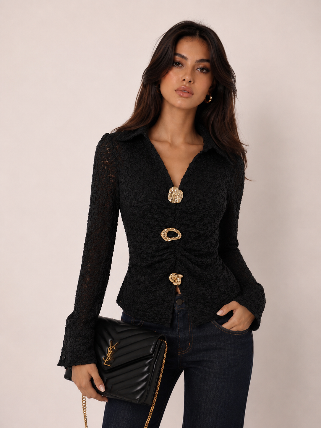 Fitted Lace Tailored Shirt