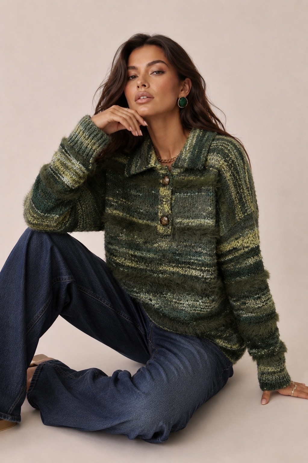 Polo-Collar Sweater