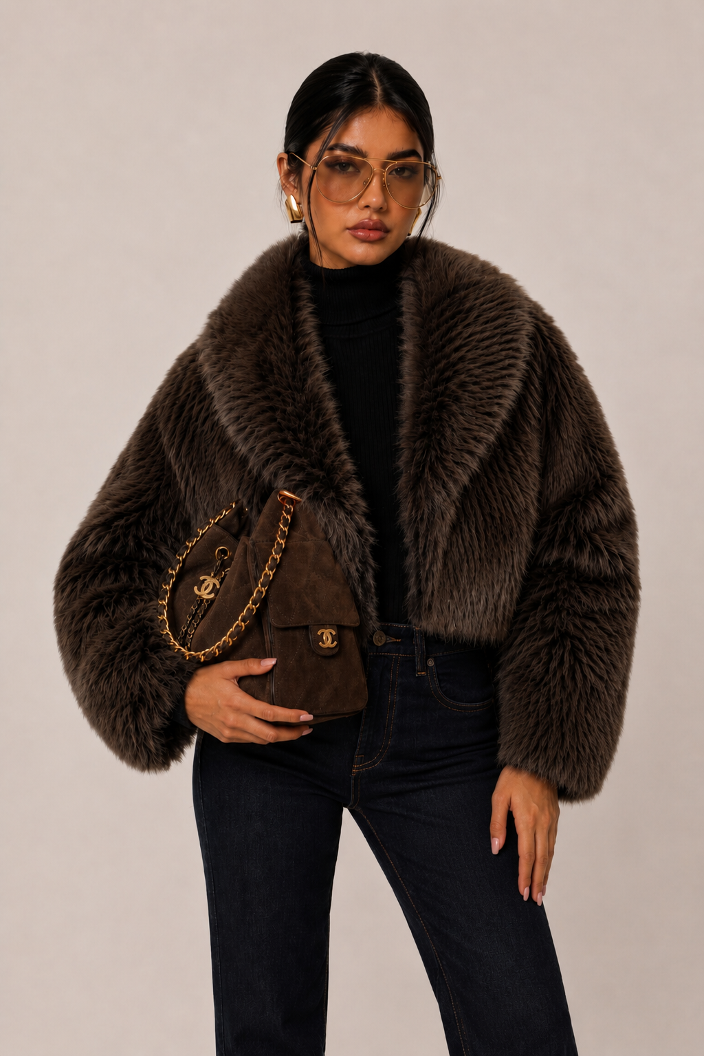 Boxy Cropped Jacket with Lapels
