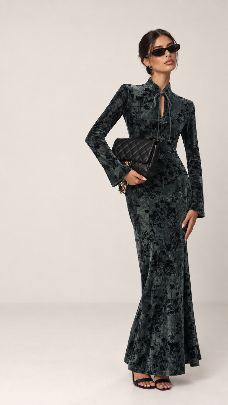 Fitted Mermaid Dress with Cut-out