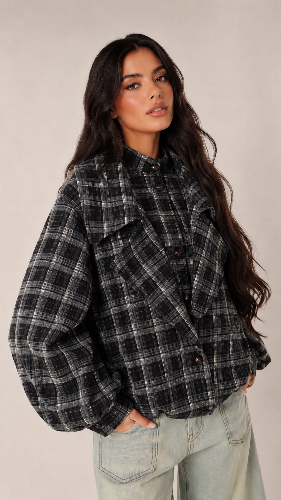 Oversized Check Jacket