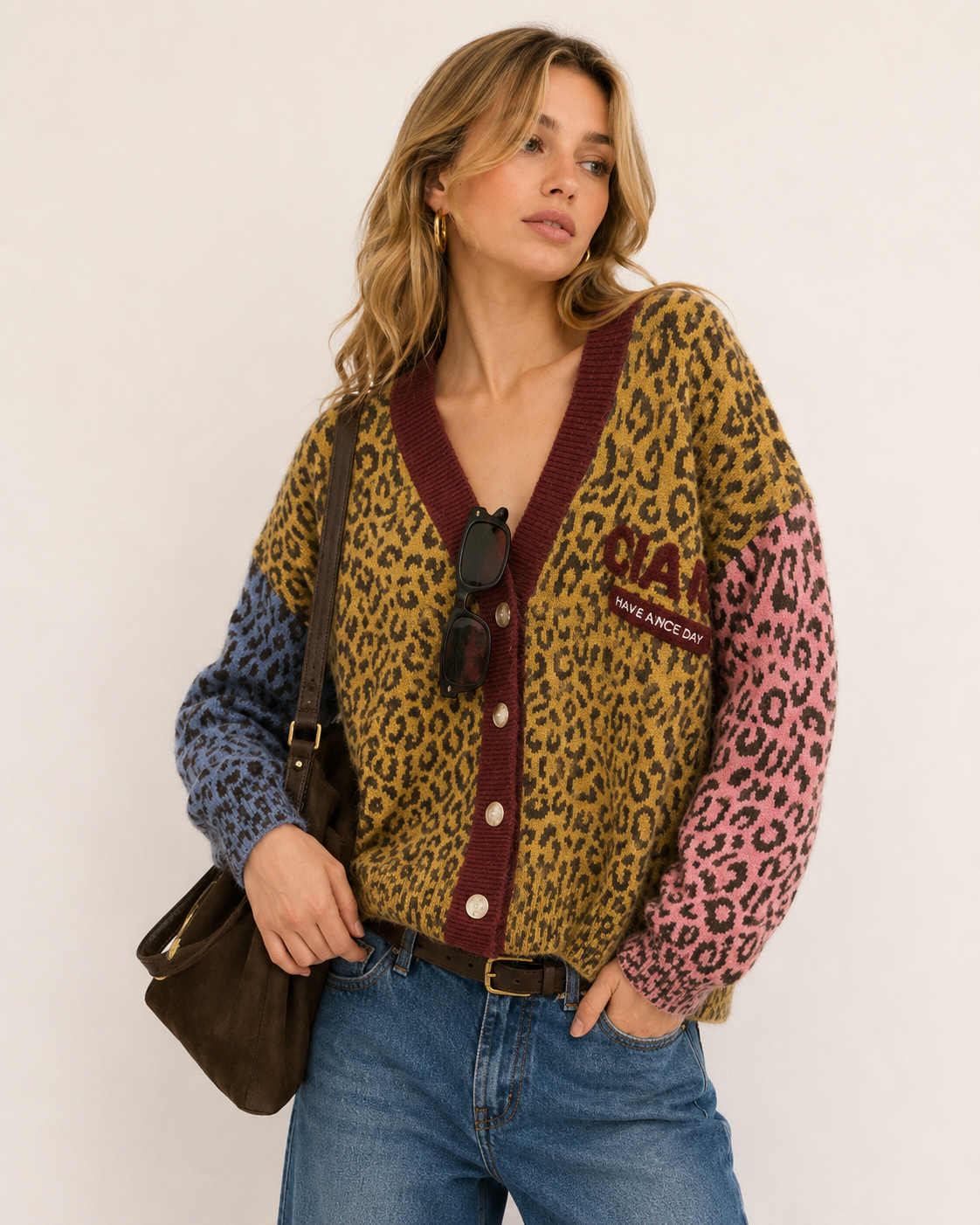 Relaxed Leopard-Print Cardigan